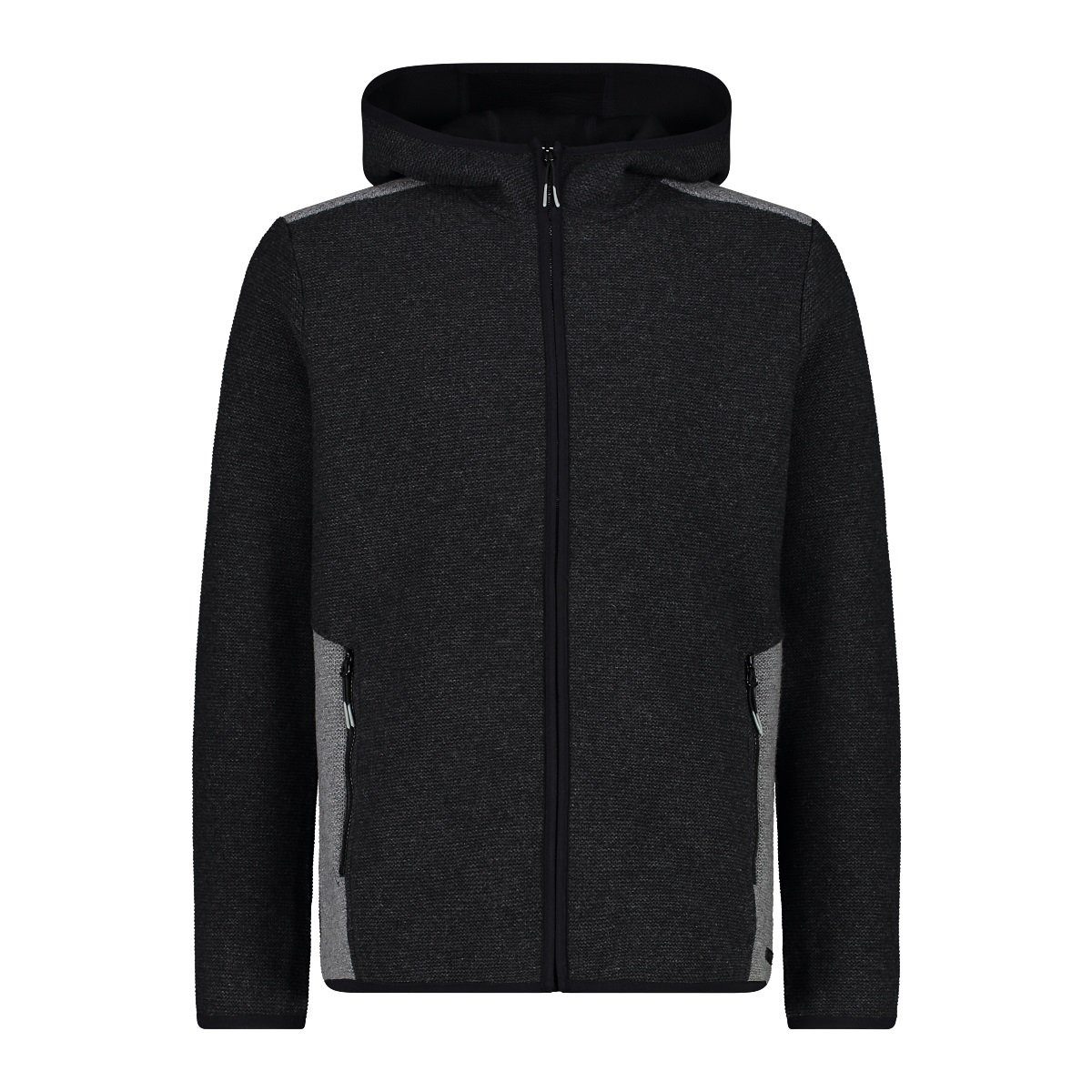 CMP Fleecejacke Wool-Tech mit Kapuze carbongrau Herren günstig online kaufen