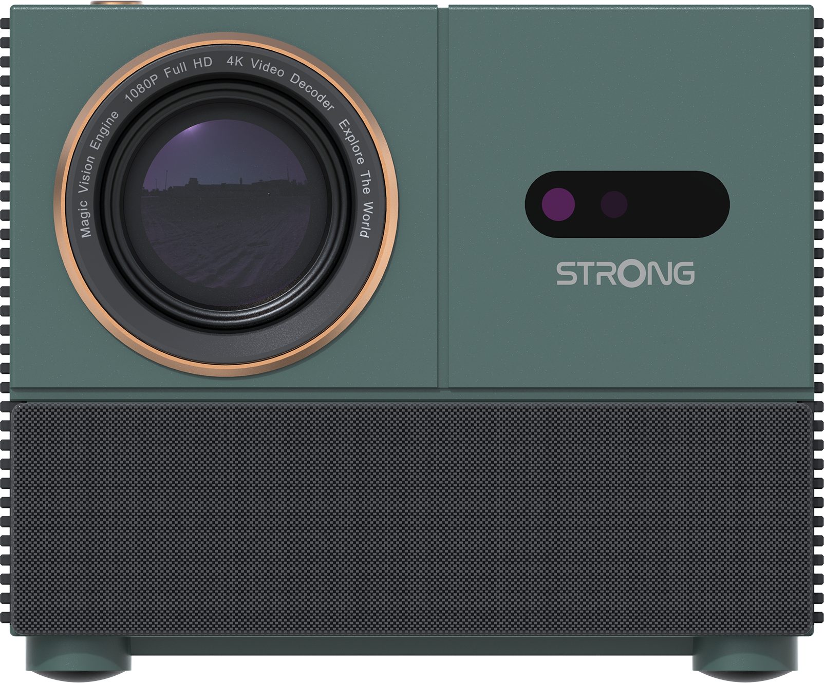 Strong - GoogleTV LED-Videoprojektor - Portabler Projektor (2000 lm, 3000:1, 1920 × 1080 px, Integriertes Google TV für direktes Streaming ohne Zusatzgeräte)