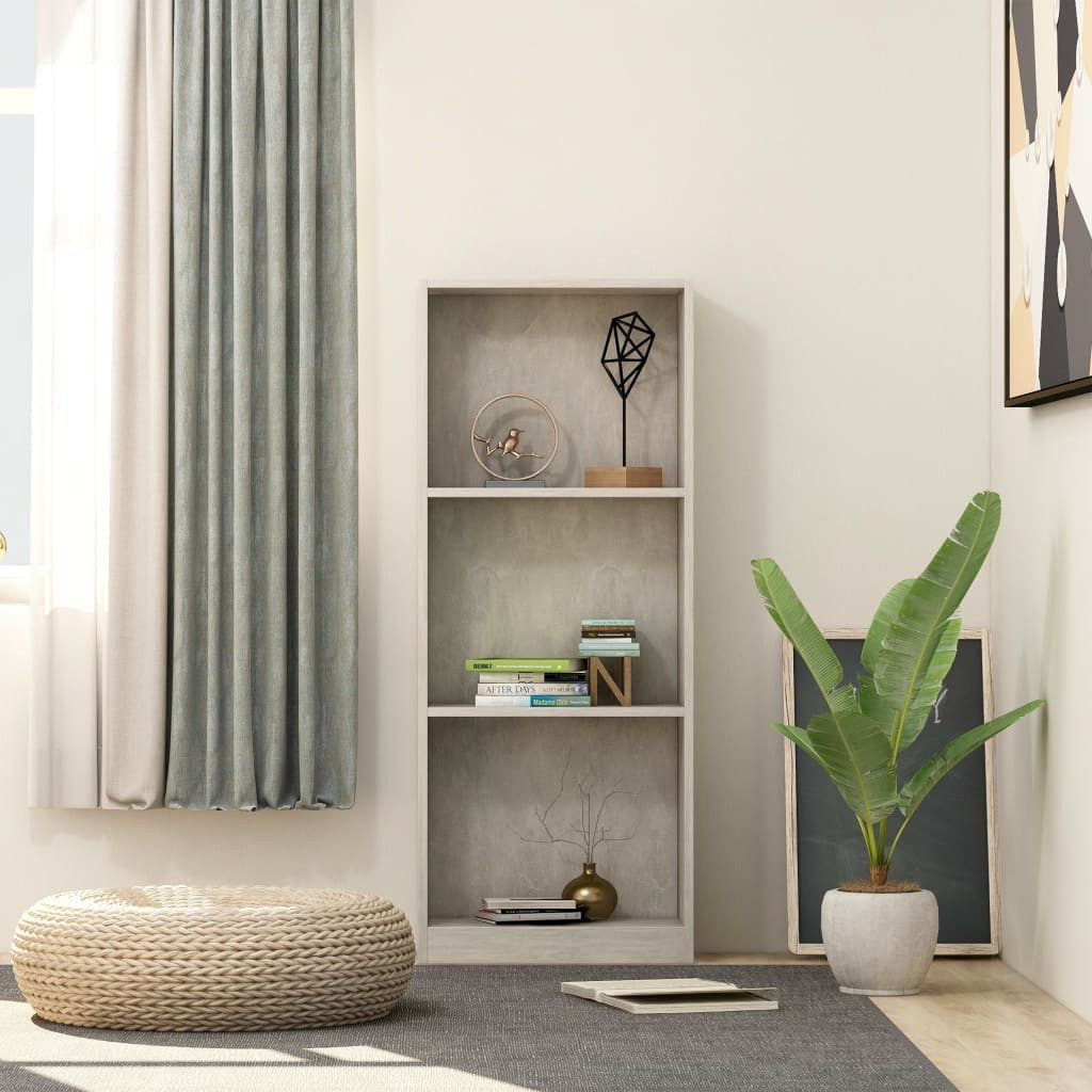 furnicato Bücherregal 3 Fächer Betongrau 40x24x109 günstig online kaufen