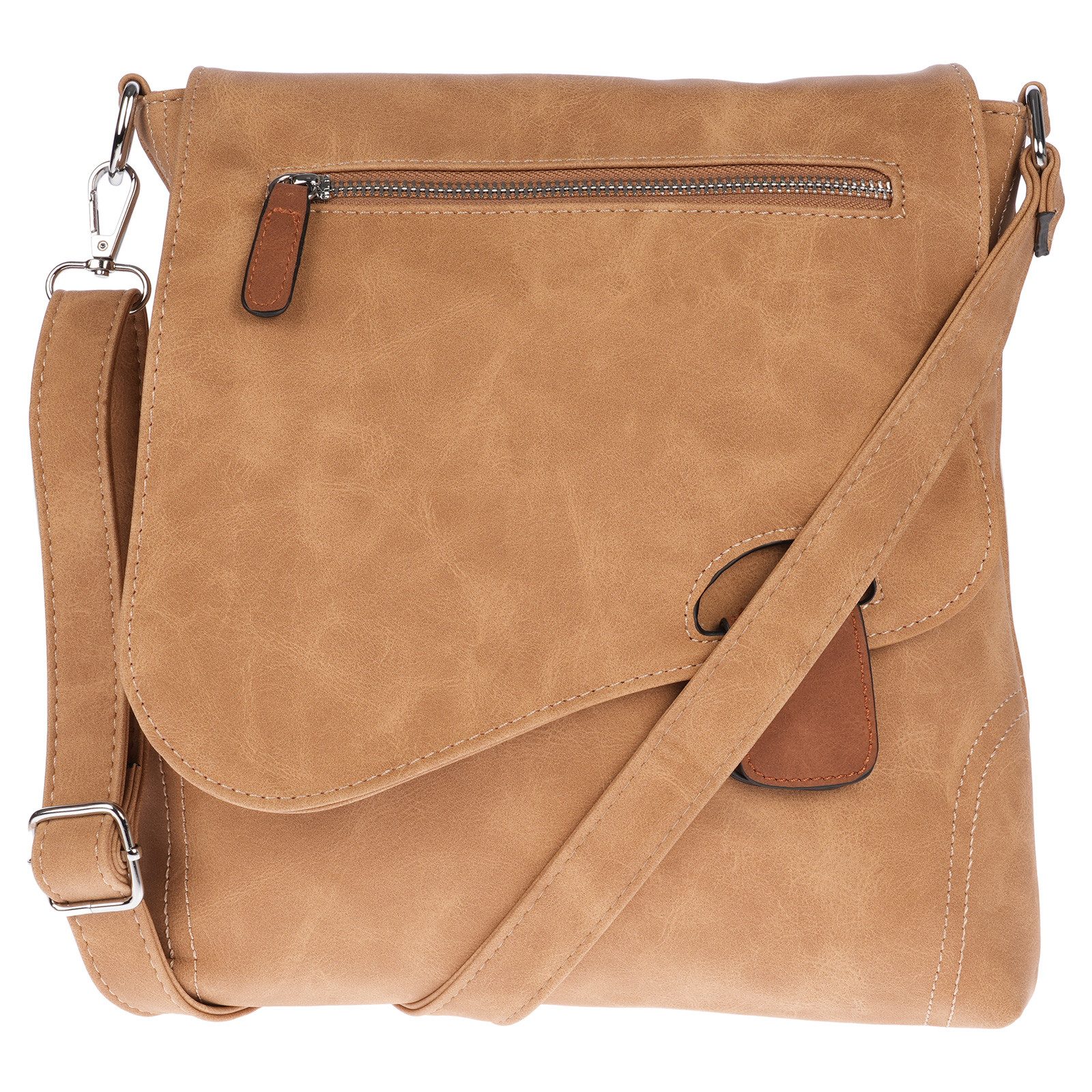 Christian Wippermann Umhängetasche Große Damen Tasche Umhängetasche Leder Optik, Crossover Leder Optik