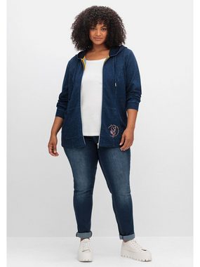 Sheego Sweatjacke Große Größen mit Kapuze, im Denim-Look