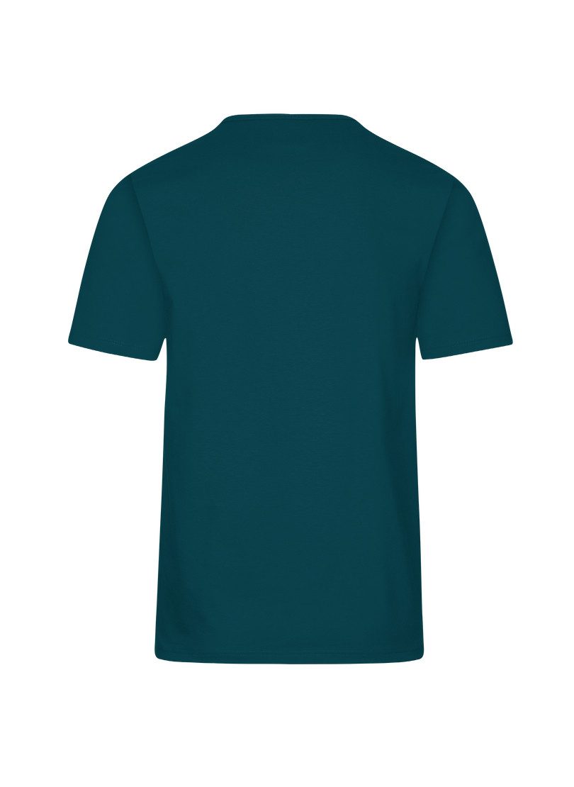 Trigema T-Shirt TRIGEMA T-Shirt mit saphir Baumwolle Knopfleiste DELUXE