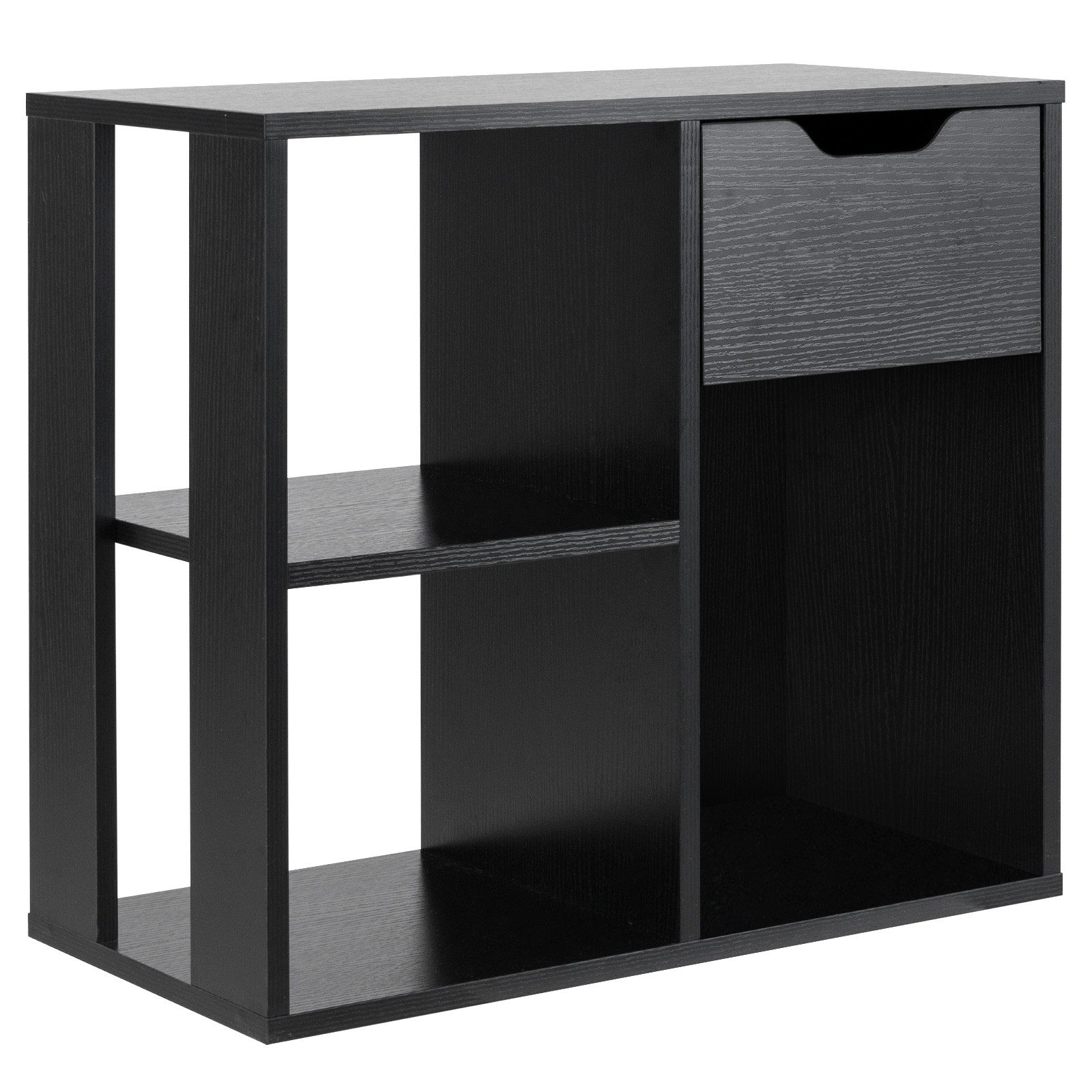 COSTWAY Bücherregal Beistelltisch, mit Schubalde & Fächern, 60x30x52cm günstig online kaufen