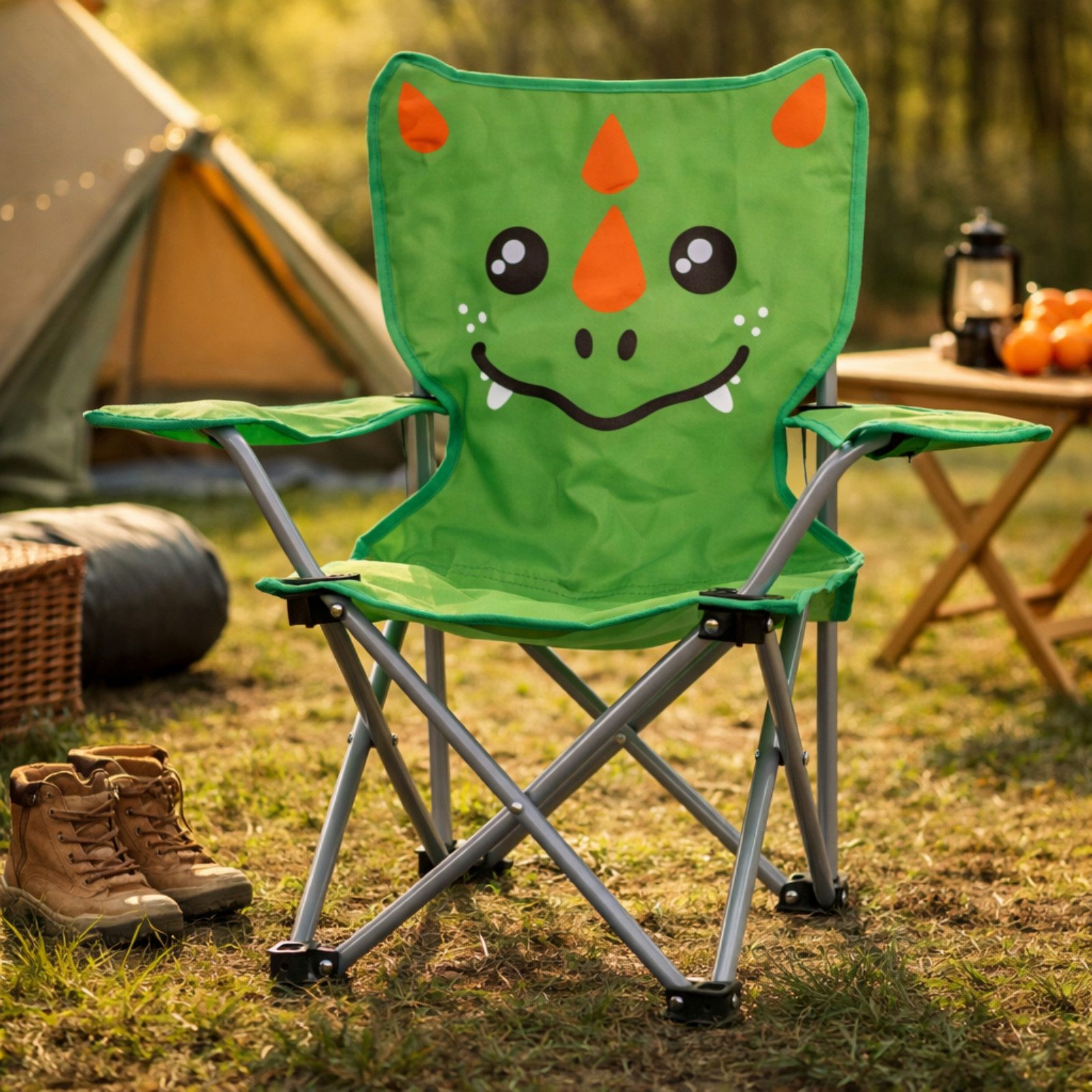 Koopman Faltstuhl Kinderstuhl Gartenstuhl Campingstuhl 60x57x32cm Polyester (Stück, 1 St), Dinosaurier, Tiermotiv, inkl. Tragetasche, für Kinder, max. 50kg