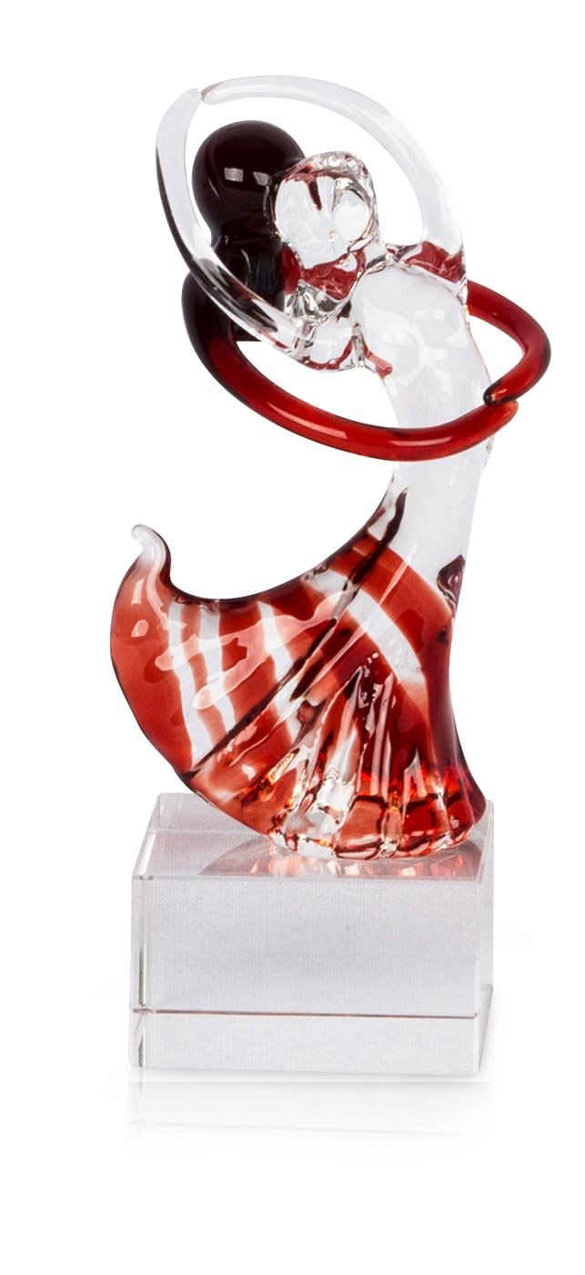 Levandeo® Skulptur, Designer Glas Skulptur 5x14x5cm Tänzer Glasfigur Deko Geschenk Unikat