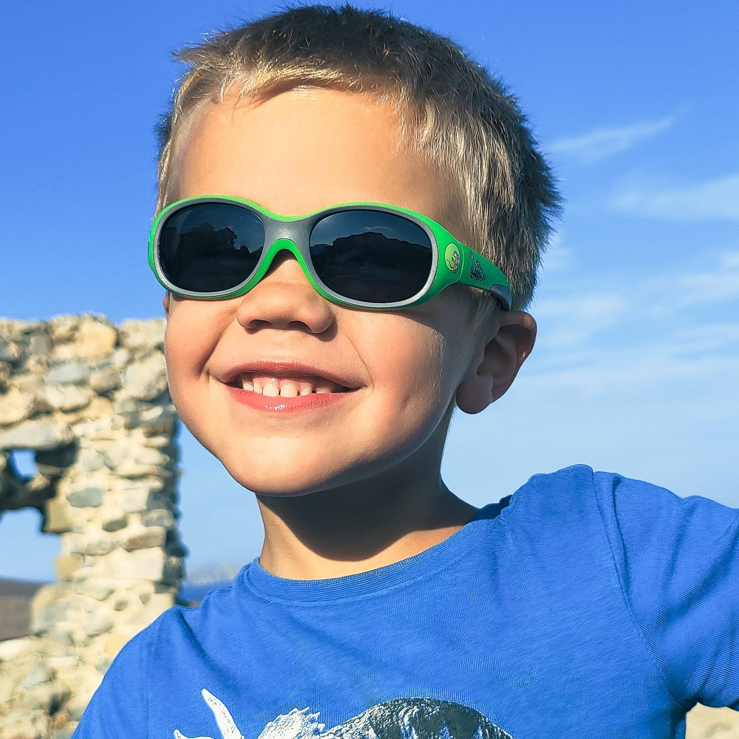 SUNGLASSES Jahre 6 Kinder, - GRÜFFELO, polarisiert BPA-frei, Grün Sonnenbrille DER ActiveSol 400, UV - 2 Schlangenpürre