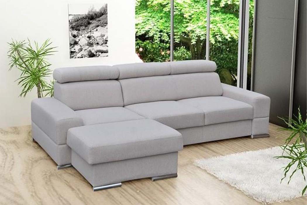 JVmoebel Ecksofa Wohnlandschaft Bettfunktion Europe in Made Couch, L-Form Grau Stoff Sofa Ecksofa