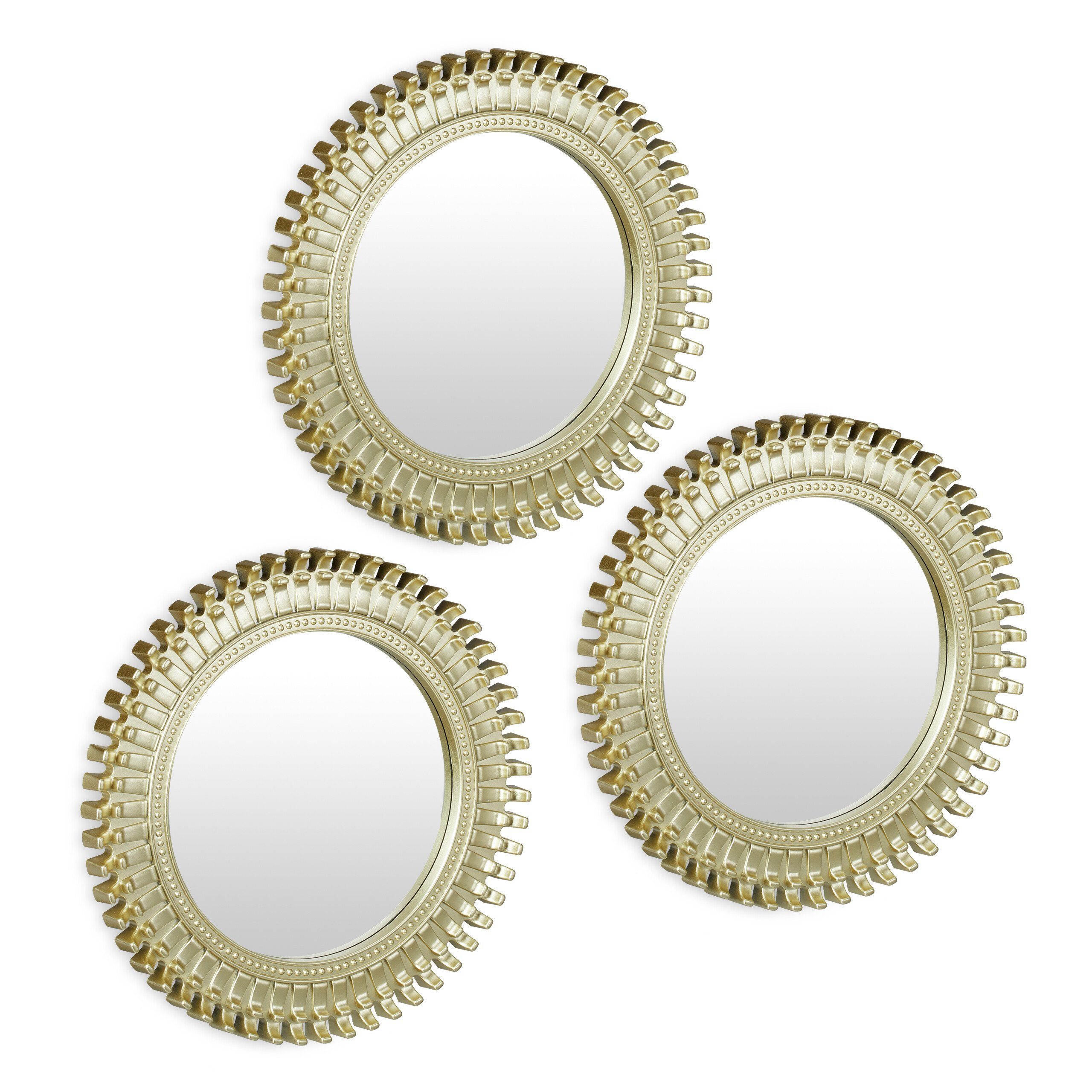 relaxdays Dekospiegel Spiegel 3er Set Ornament (3-St)