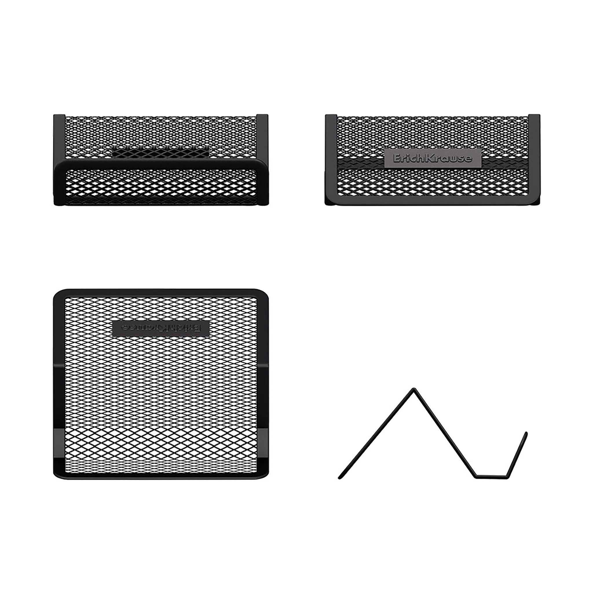 Erich Krause Tischkartenhalter, Metall, Visitenkartenhalter Metall 9,8x7x4,5cm Schwarz