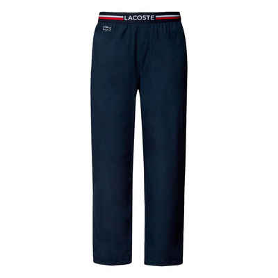 Lacoste Pyjamahose Loungehose long Pant mit Trikolor-Look Webgummibund