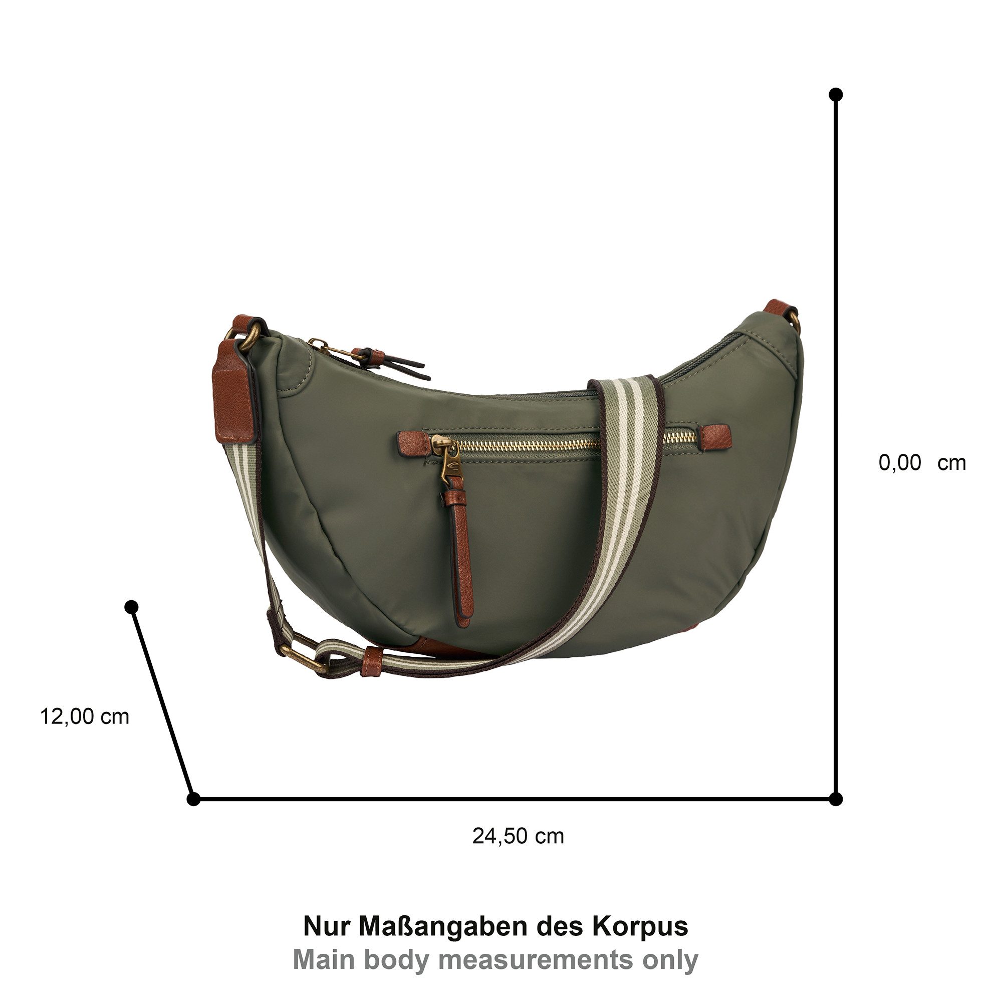 camel active Handtasche Bari, aus hochwertigem matten Nylon mit gestreiftem Gewebeband