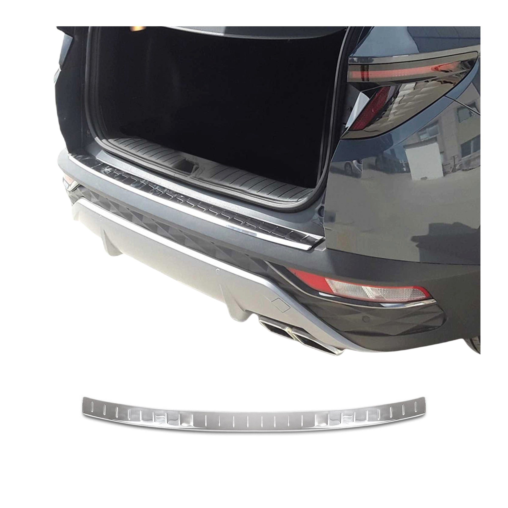 OMAC Ladekantenschutz für Hyundai Tucson 2020-2025 Abkantung Glanz Chrom Edelstahl, Zubehör für Hyundai Tucson 2020-2025, Langlebig,Einfache Reinigung,Einfache Installation,Rostbeständig