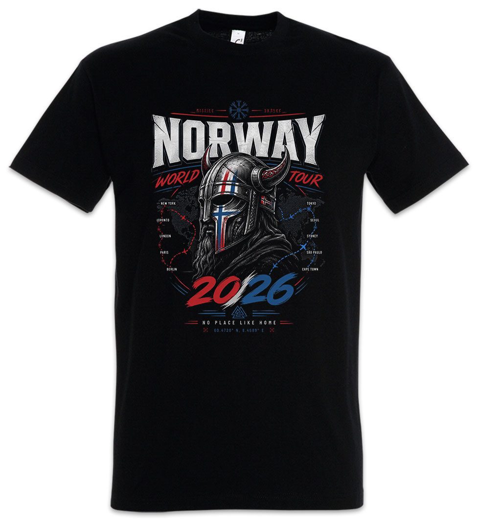 Urban Backwoods Print-Shirt Team Norwway Herren T-Shirt Norwegen Norwegian Vikings Wikinger (1-tlg) Fußball WM Soccer Football