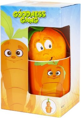 soma Kuscheltier Goodness Gang Tasse Kuscheltier Plüschtier Gemüsekorb Karotte Orange (1-St), kindertasse email kinder tasse mit Kuscheltier