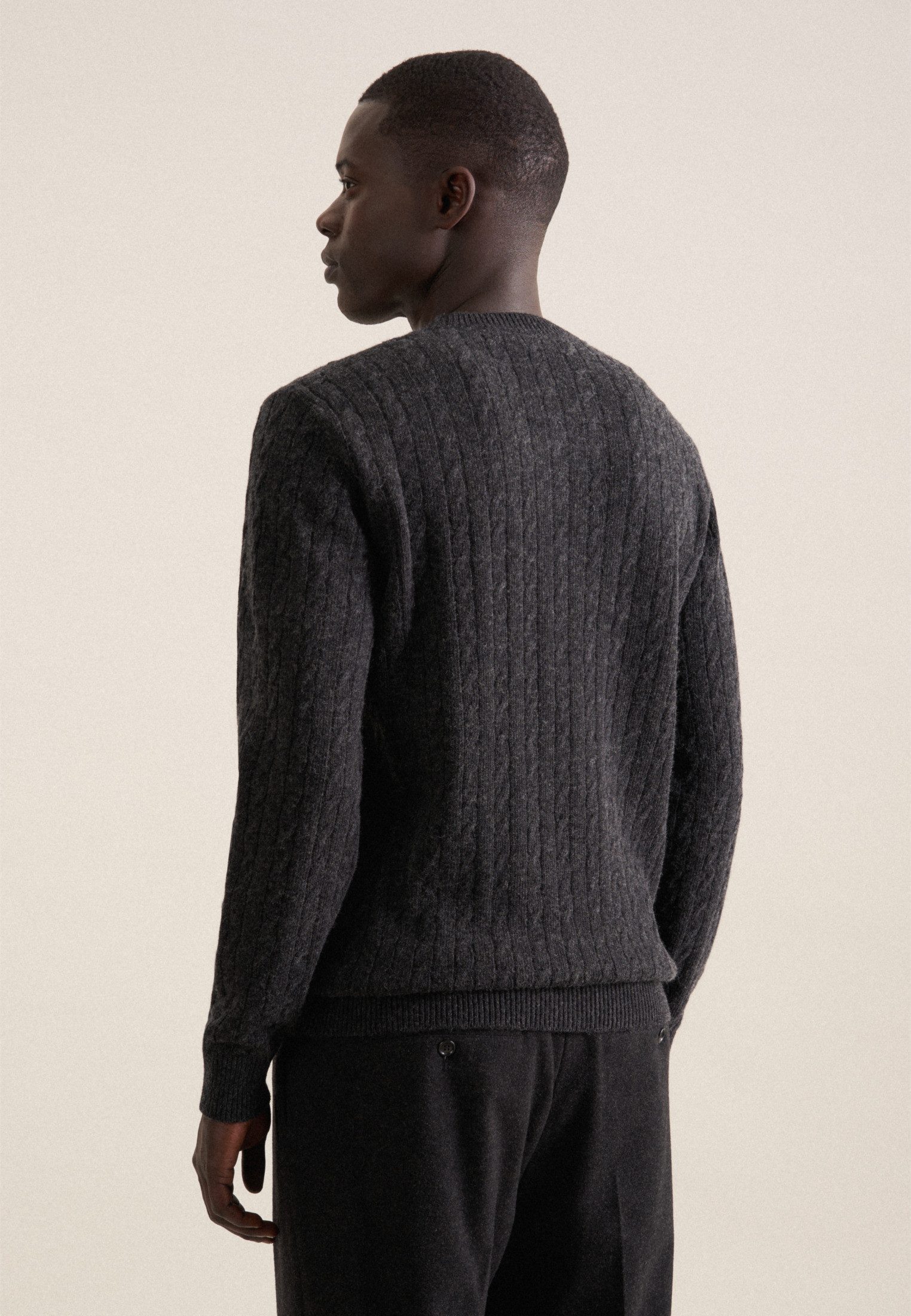 seidensticker Strickpullover Regular Langarm Rundhals Zopfmuster günstig online kaufen