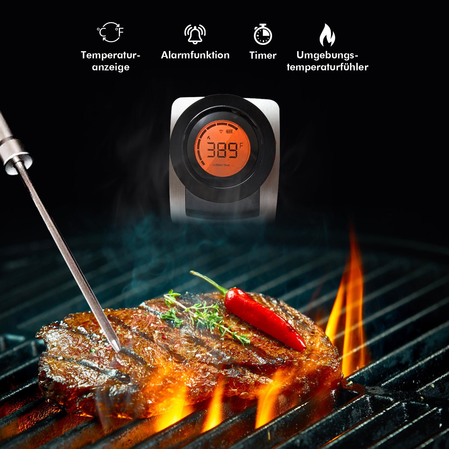 Wireless Bluetooth Barbecue Elektronisches Smart Oven Thermometer