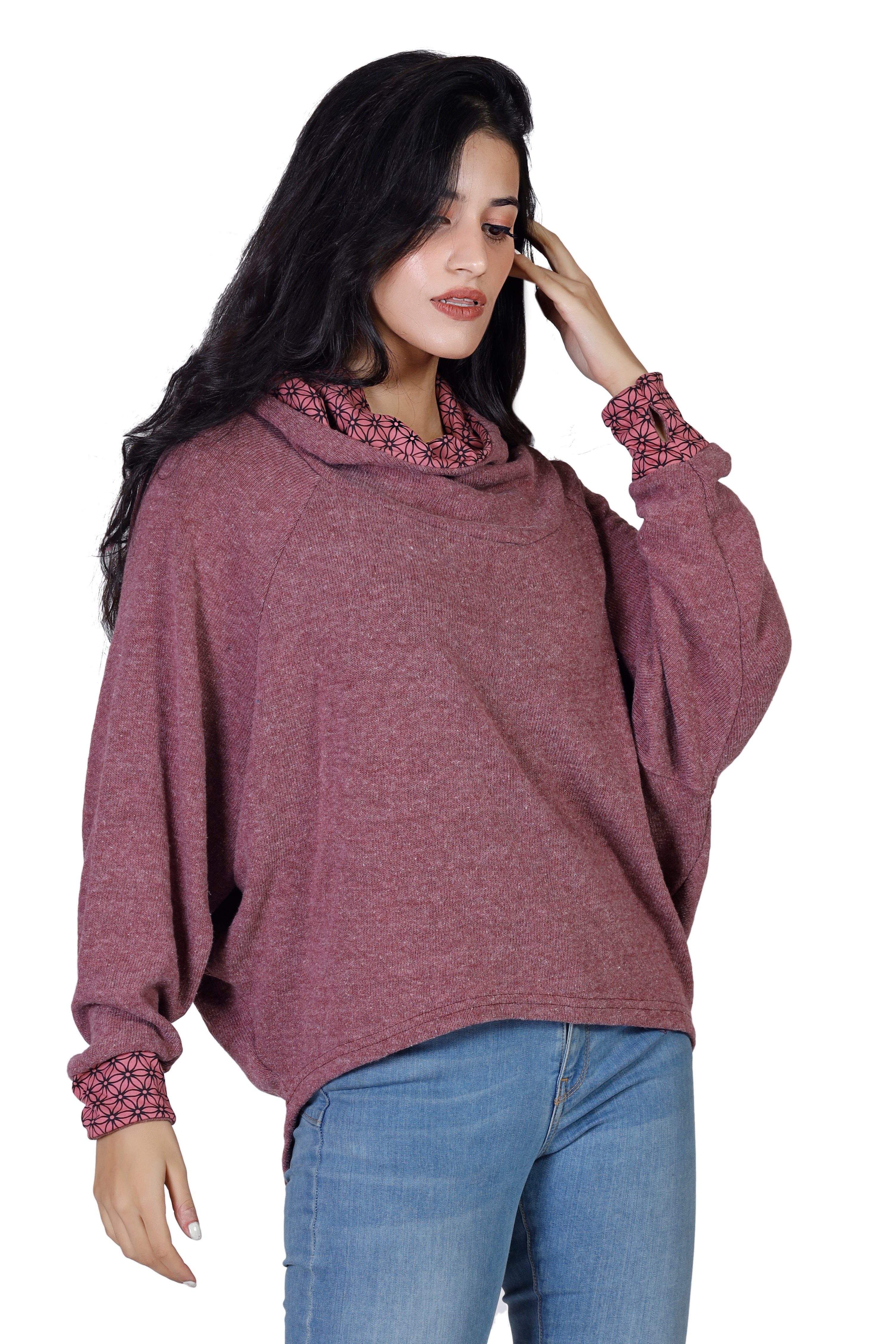 Guru-Shop Longsleeve Hoody, altrosa -.. Kapuzenpullover Bekleidung Pullover, alternative Sweatshirt