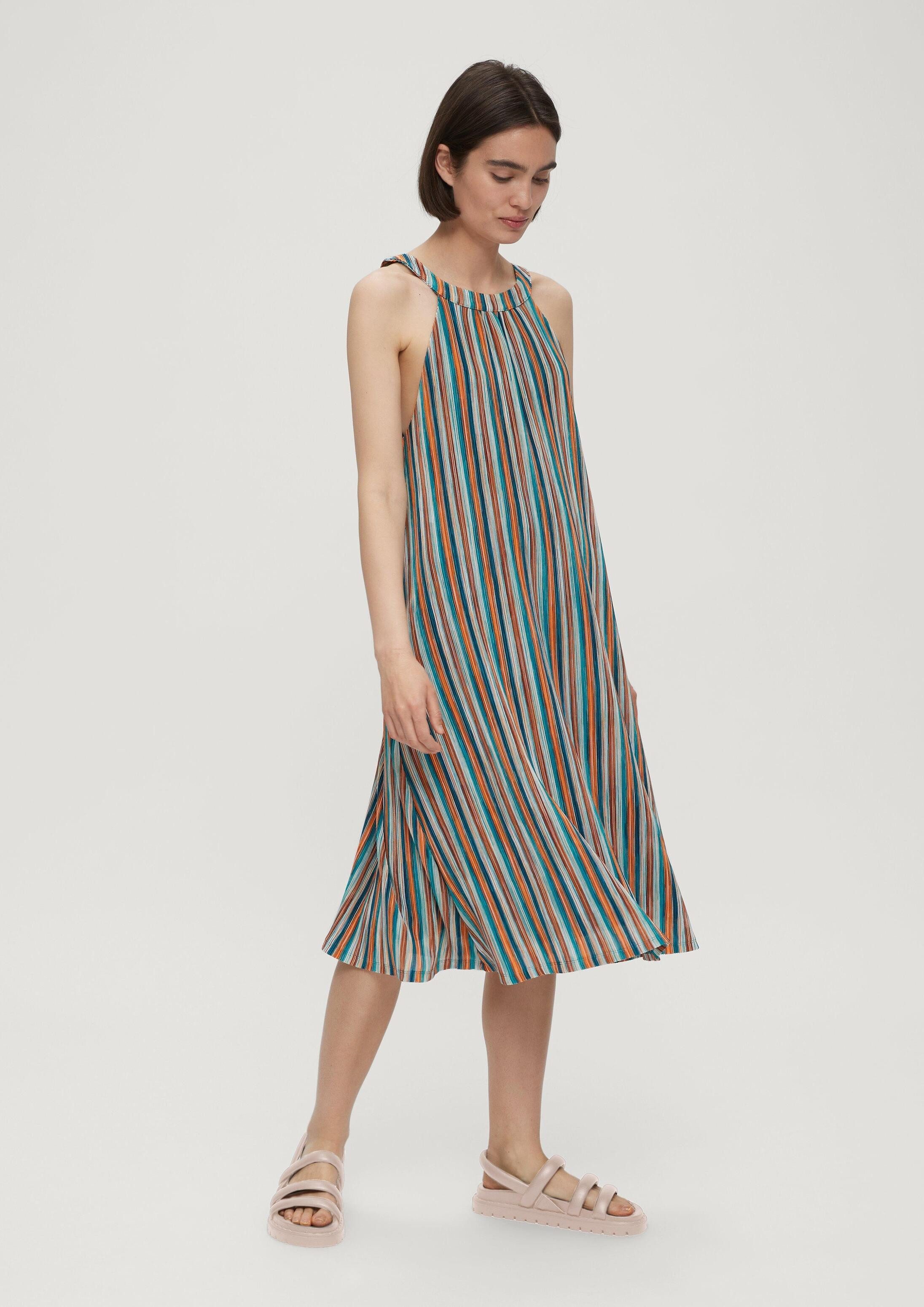s.Oliver Midikleid Kleid Midikleid mit strukturierten Streifen