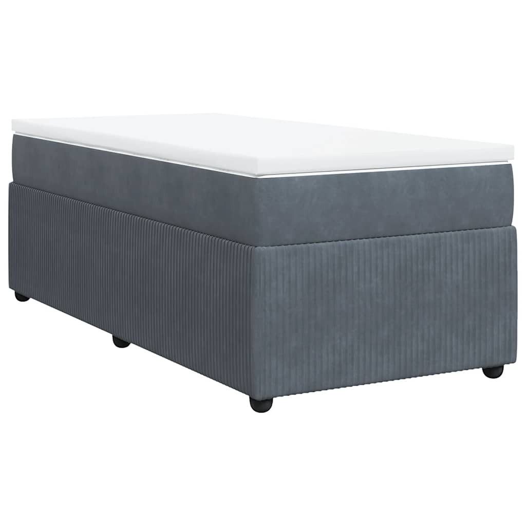 vidaXL Bett Boxspringbett mit Matratze Dunkelgrau günstig online kaufen