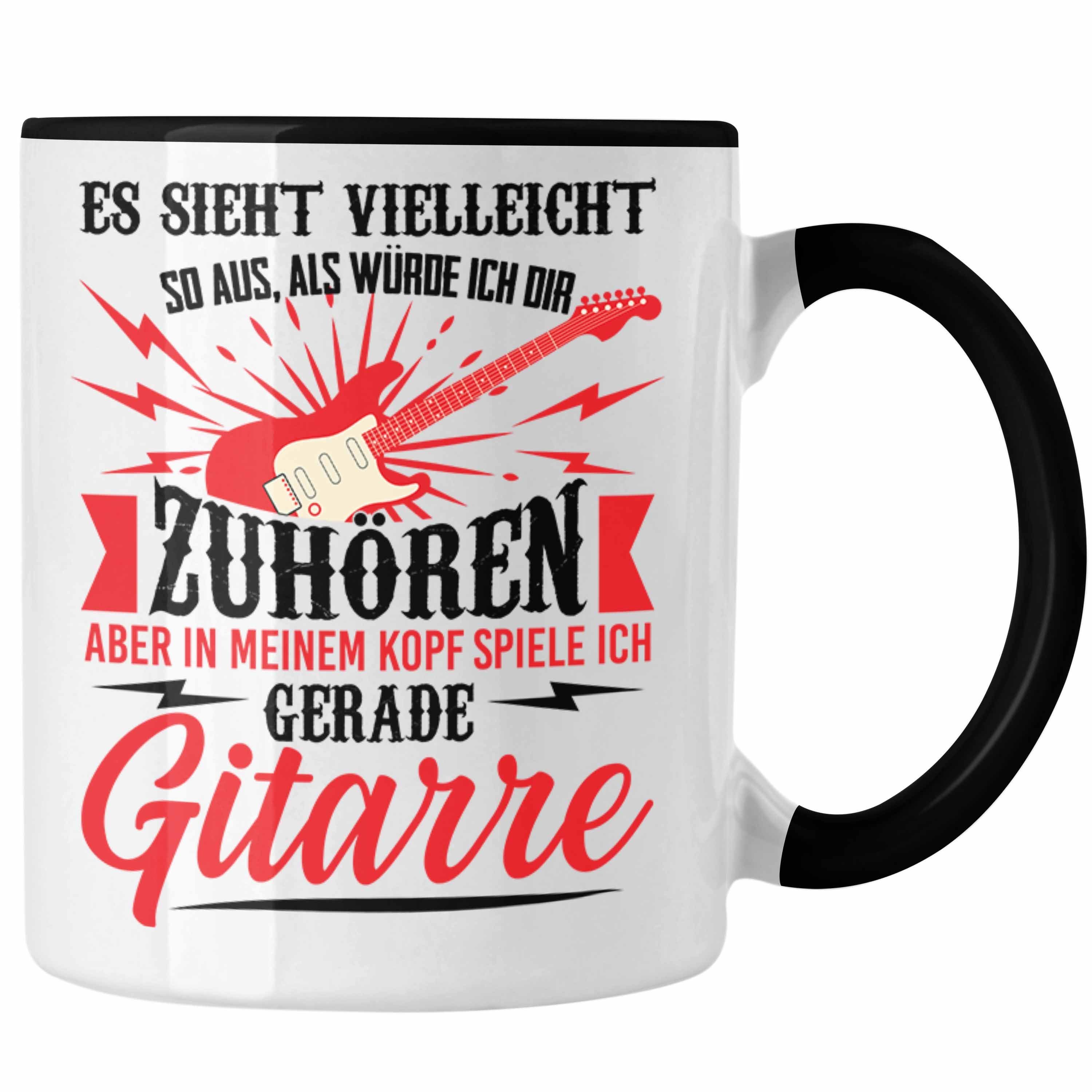 Trendation Tasse Trendation - Gitarrist Geschenk Gitarre Tasse mit Spruch - Kaffeetasse für Gitarrenspieler Geschenkidee Schwarz
