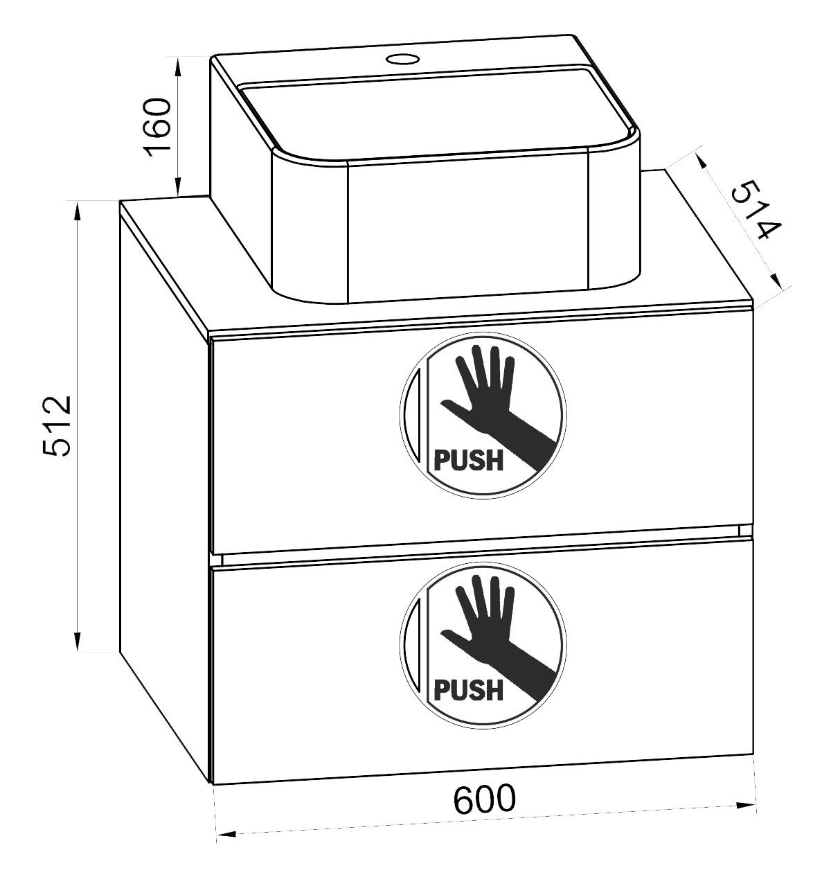 VCM Waschtisch 2-tlg. Waschplatz Waschtisch Lendas S Schublade