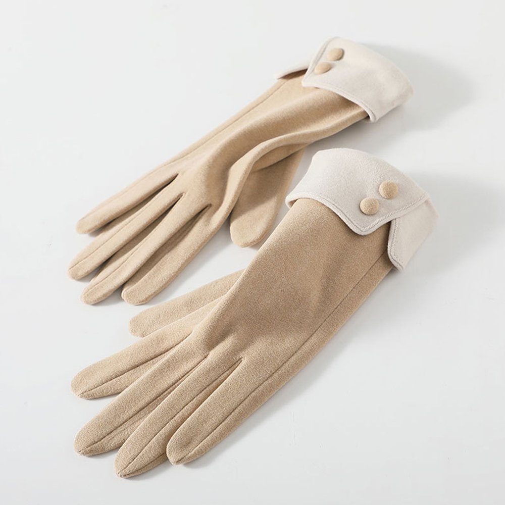 ZanMax Fahrradhandschuhe 1 Paar Outdoor Handschuhe Winter Warm Touchscreen Handschuhe Khaki