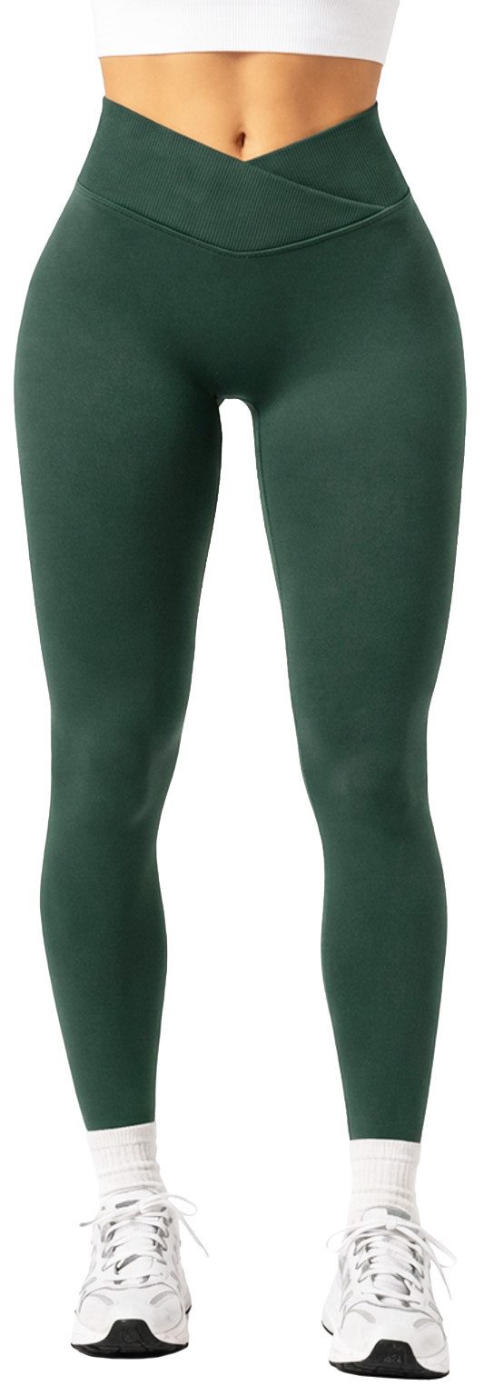 Smilodox Leggings Silvia, High Waist Sporthose Blickdicht Yogahose Booty Scrunch Leggings Damen Seamless Smilodox Label Fitness