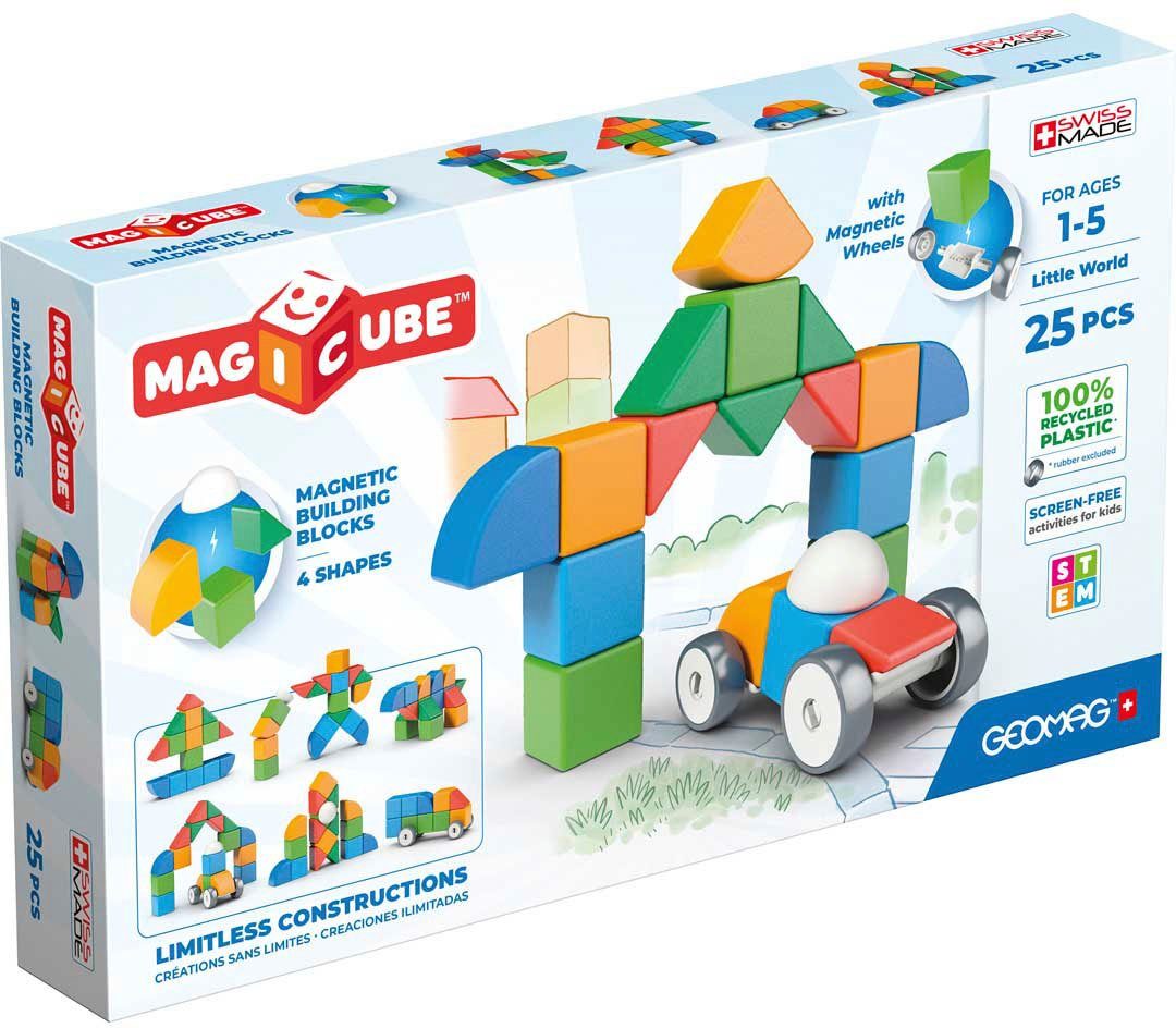 Geomag™ Magnetspielbausteine GEOMAG™ Magicube Shapes Little World 25, (25 St), Made in Europe