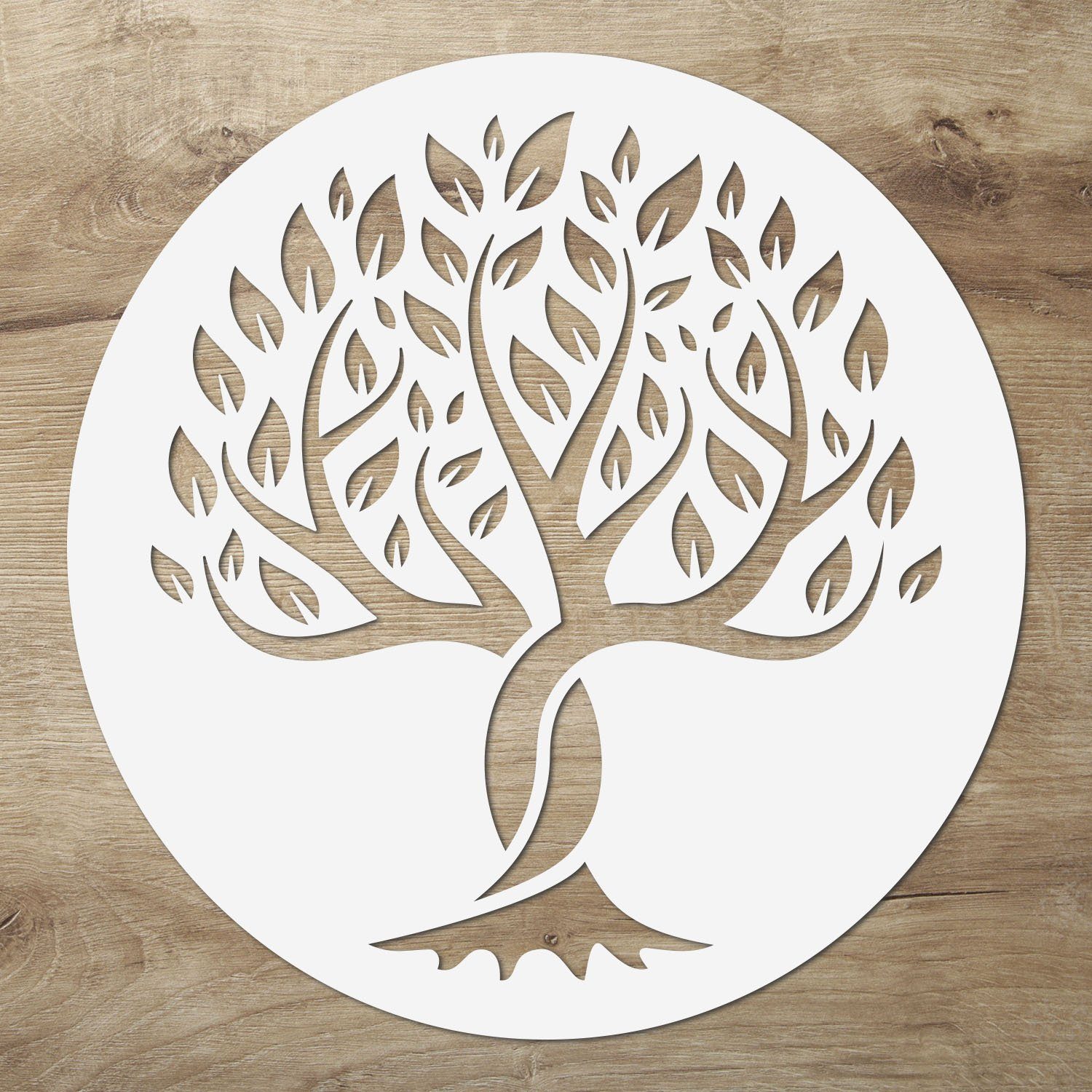 Namofactur 3D-Wandtattoo Wandtattoo Schild 'Baum des Lebens', Wanddeko aus Holz Weiß | Wandtattoos
