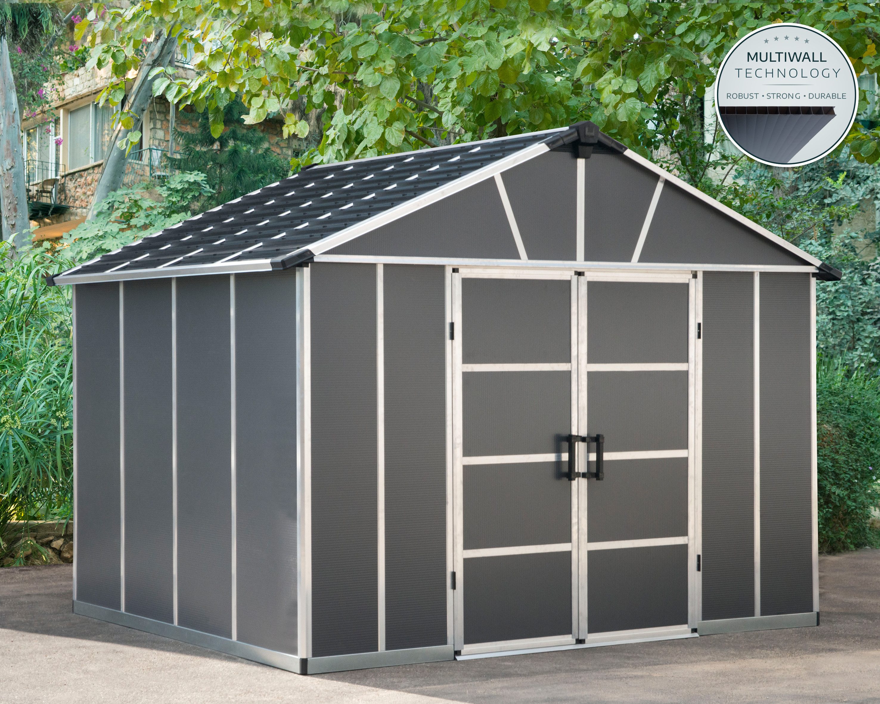 Palram - Canopia Gerätehaus Yukon, BxT: 332x271 cm, mit lebenslang widerstandsfähigen Wandpaneelen