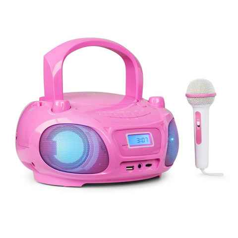 Auna Roadie Sing CD Boombox Stereoanlage (FM-Radio, Kinder CD Player tragbar Musikbox Bluetooth CD Spieler Radio Soundbox)