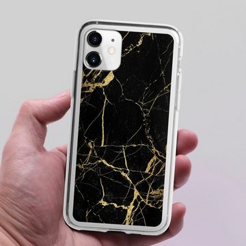DeinDesign Handyhülle Marmor schwarz Muster BlackGoldMarble Look, Apple iPhone 11 Silikon Hülle Bumper Case Handy Schutzhülle