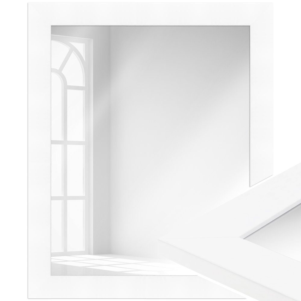 Stil Massivholz aus Wandspiegel Klassisch im H380, Weiß, WANDStyle