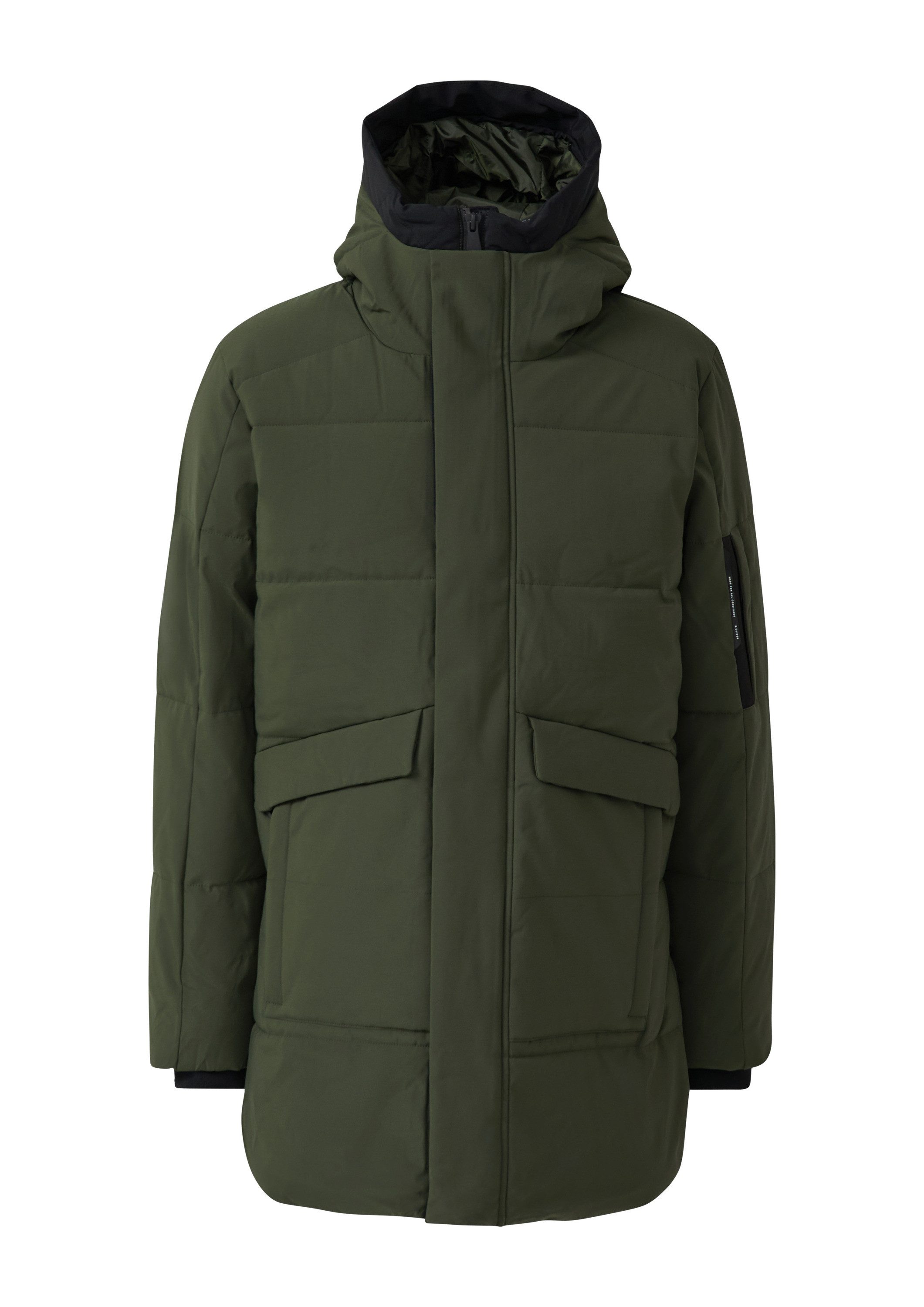 s.Oliver Winterjacke Outdoor-Jacke Wasserabweisender Puffer-Parka mit Kapuze und sportiven Details