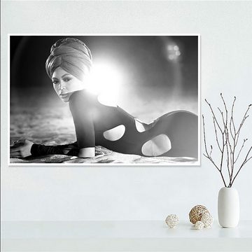 TPFLiving Kunstdruck (OHNE RAHMEN) Poster - Leinwand - Wandbild, Beyoncé - Kunstdrucke der Sängerin und Schauspielerin (Leinwand Wohnzimmer, Leinwand Bilder, Kunstdruck), Farben: Schwarz-weiß - Größe 13x18cm