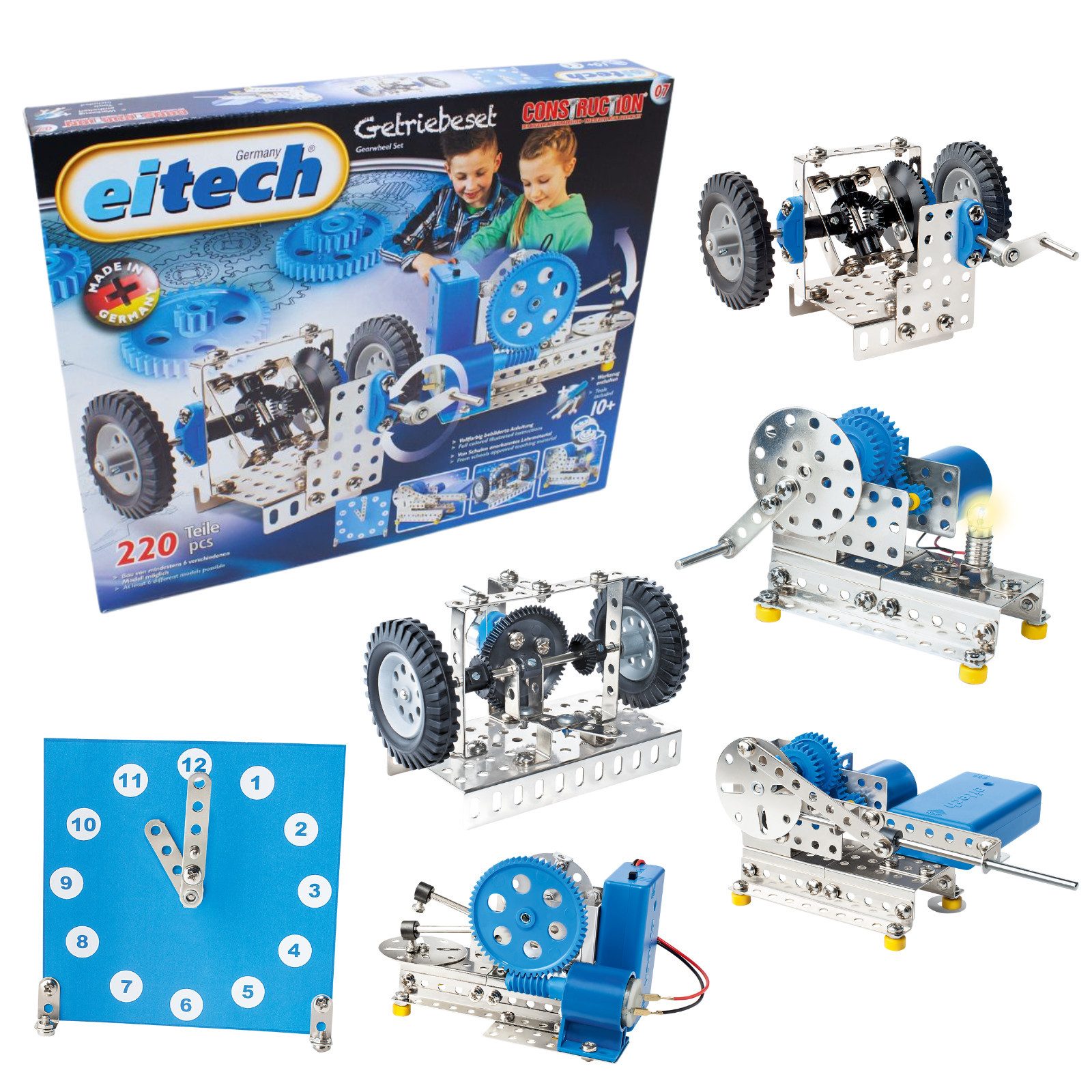 Eitech eitech Getriebeset 00007 Металлический конструктор, (Wissenschaft für Kinder, 220 St., Physikspielzeug), Металлический конструктор, Made in Germany