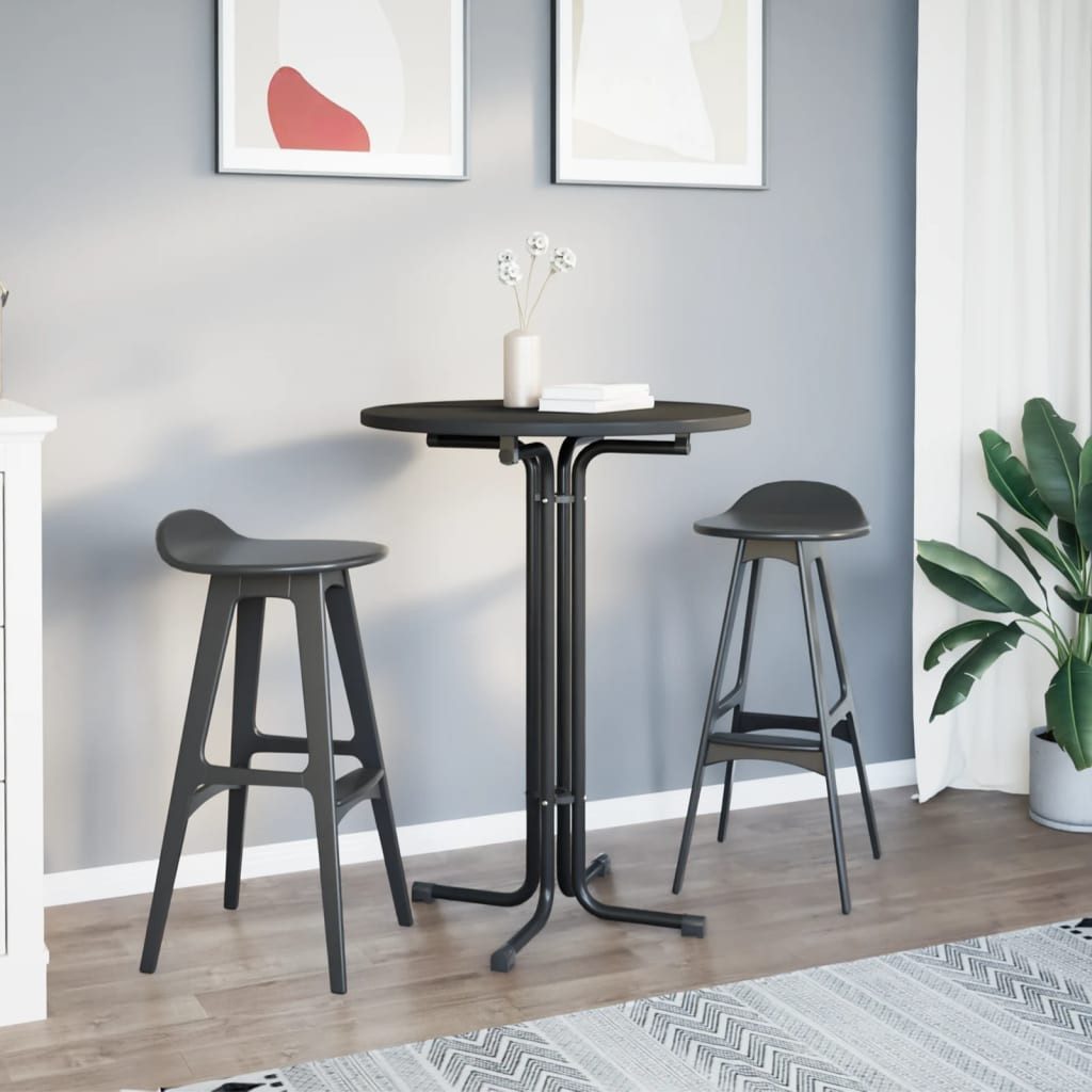 vidaXL Esstisch Bartisch Schwarz Ø80x110 cm Holzwerkstoff und Stahl (1-St)