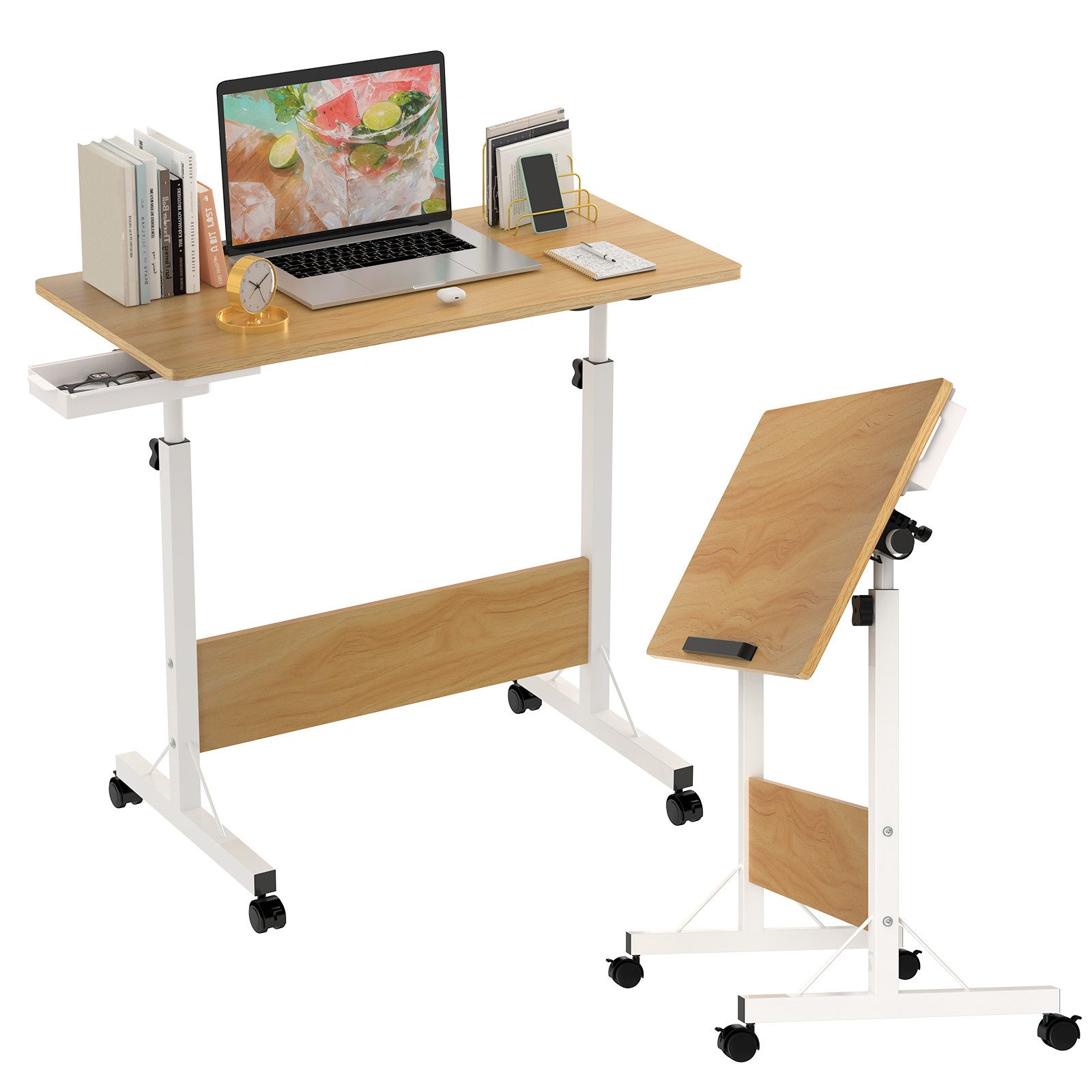 JEOBEST Computertisch Stehpult Höhenverstellbar Schreibtisch, Beistelltisch günstig online kaufen