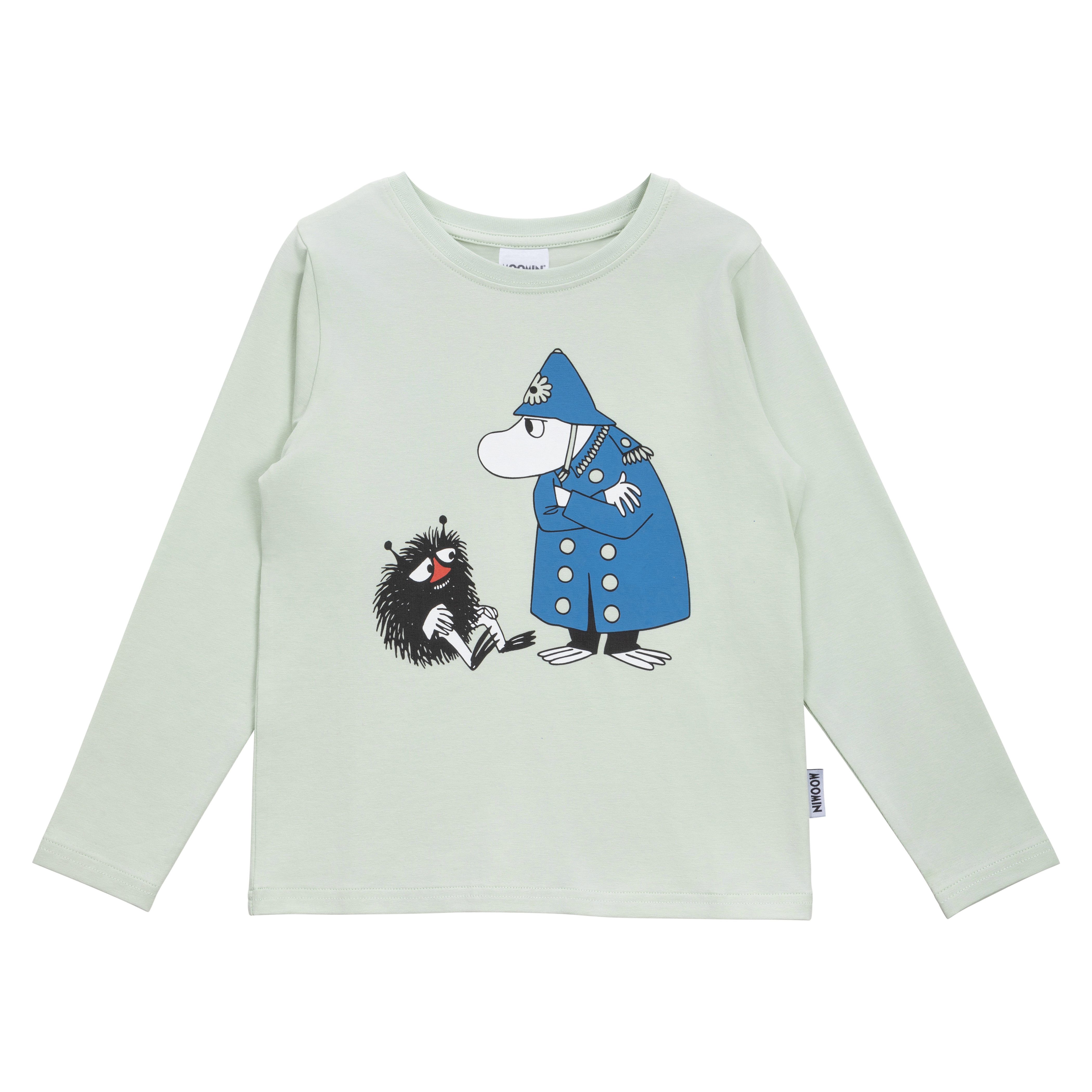 Moomin by Martinex Langarmshirt Martinex Moomin Langarmshirt hellgrün mit Polizist ©Moomin Characters