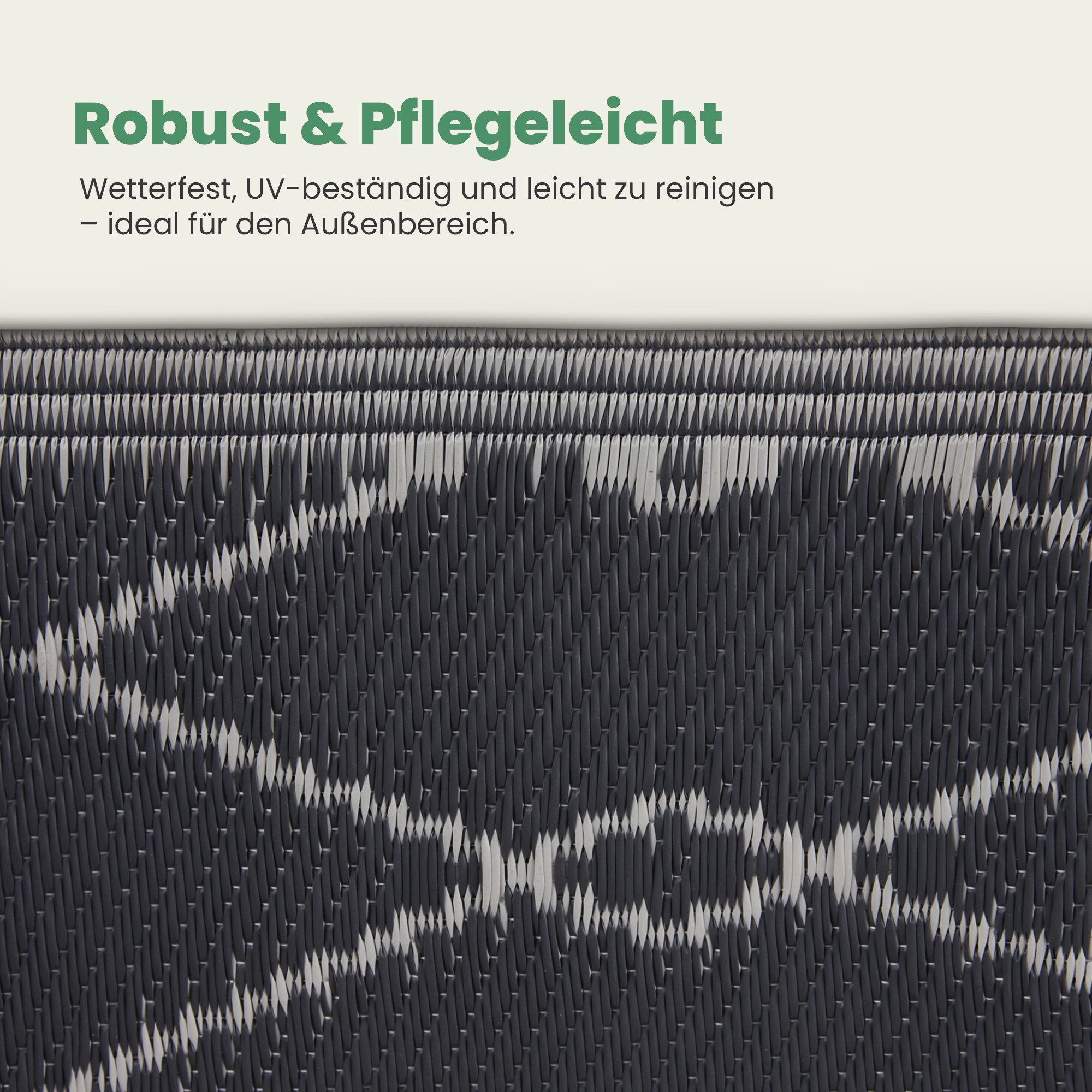 Bestlivings Outdoorteppich Flachgewebe verschiedene Größen/Designs, Rechteckig, aus recyceltem Kunststoff, wetterfest, UV-Beständig, pflegeleicht – Bild 4 von 5