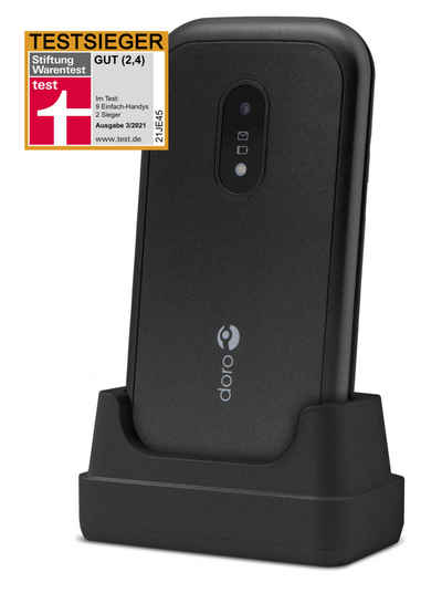 Doro 6040 schwarz Seniorenhandy (7,11 cm/2,8 Zoll, 3 MP Kamera, Klapp, GPS, Notruftaste, Hörgerätekompatibel, Freisprecheinrichtung, Visuelle Anrufanzeige)