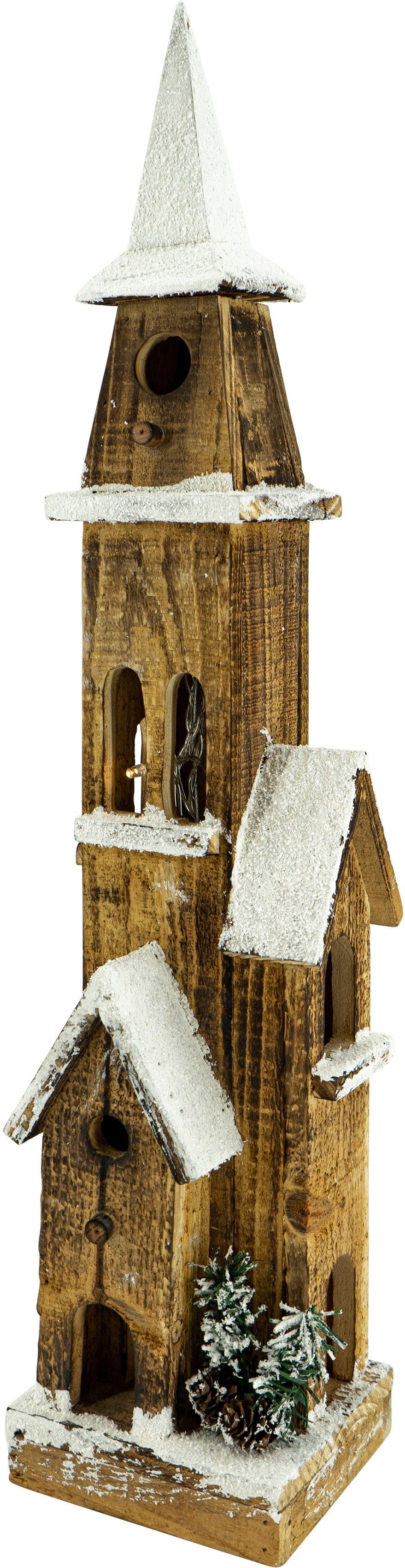 gefertigt, Weihnachtshaus Naturholz aus Weihnachtsdeko, LIVING cm 63 Höhe NOOR