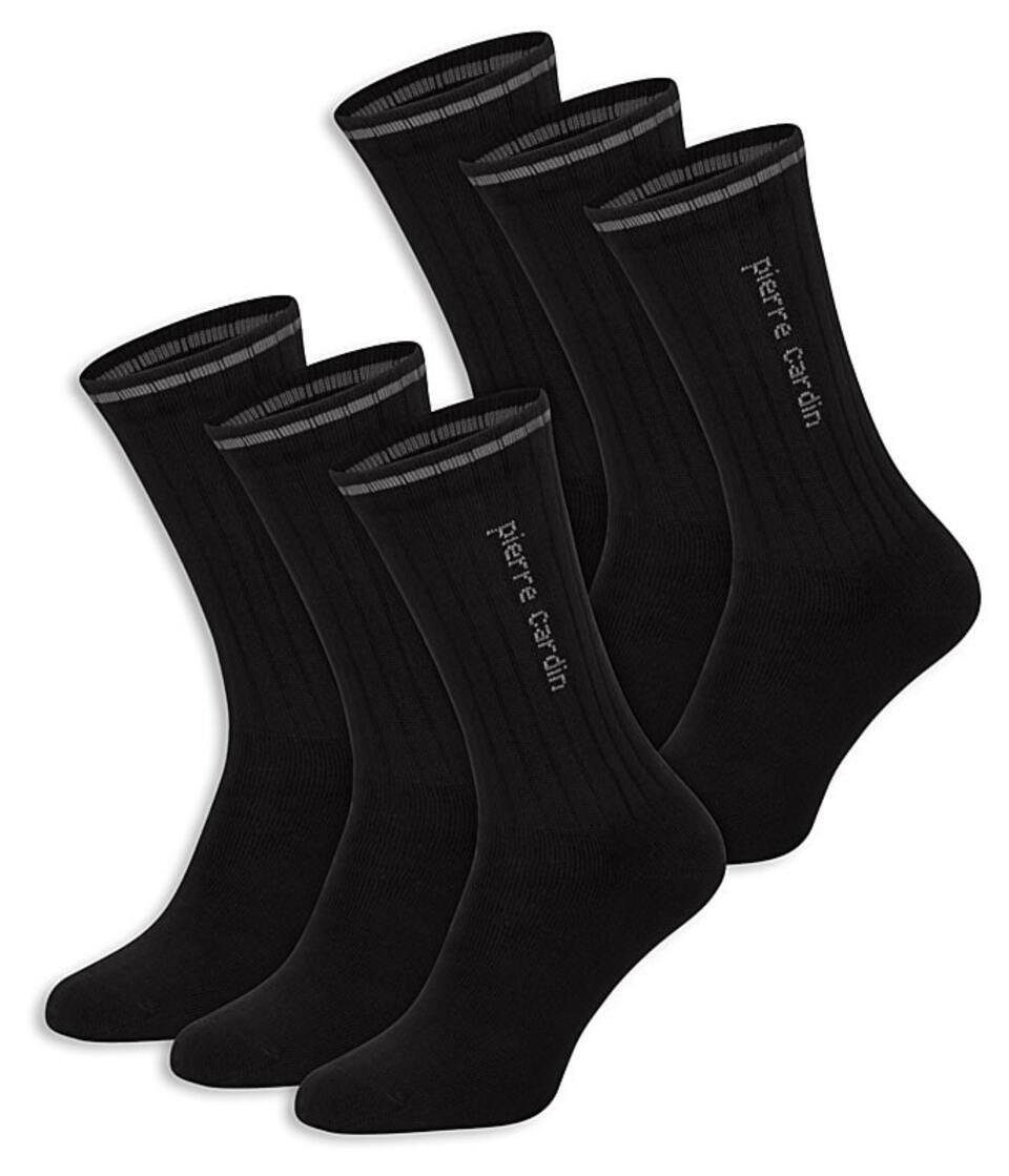 Pierre Cardin Langsocken Socken für Damen & Herren (Set) mit Komfortbund aus Baumwolle Schwarz