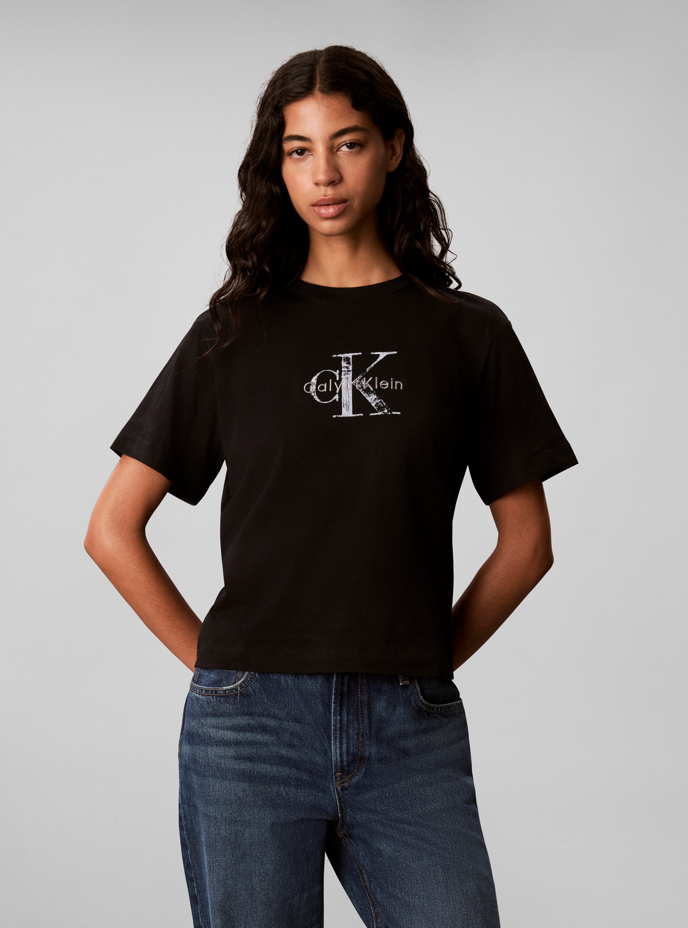 Calvin Klein Jeans T-Shirt BOXY HAND DRAWN MONOLOGO TEE Regular fit, Logoschriftzug