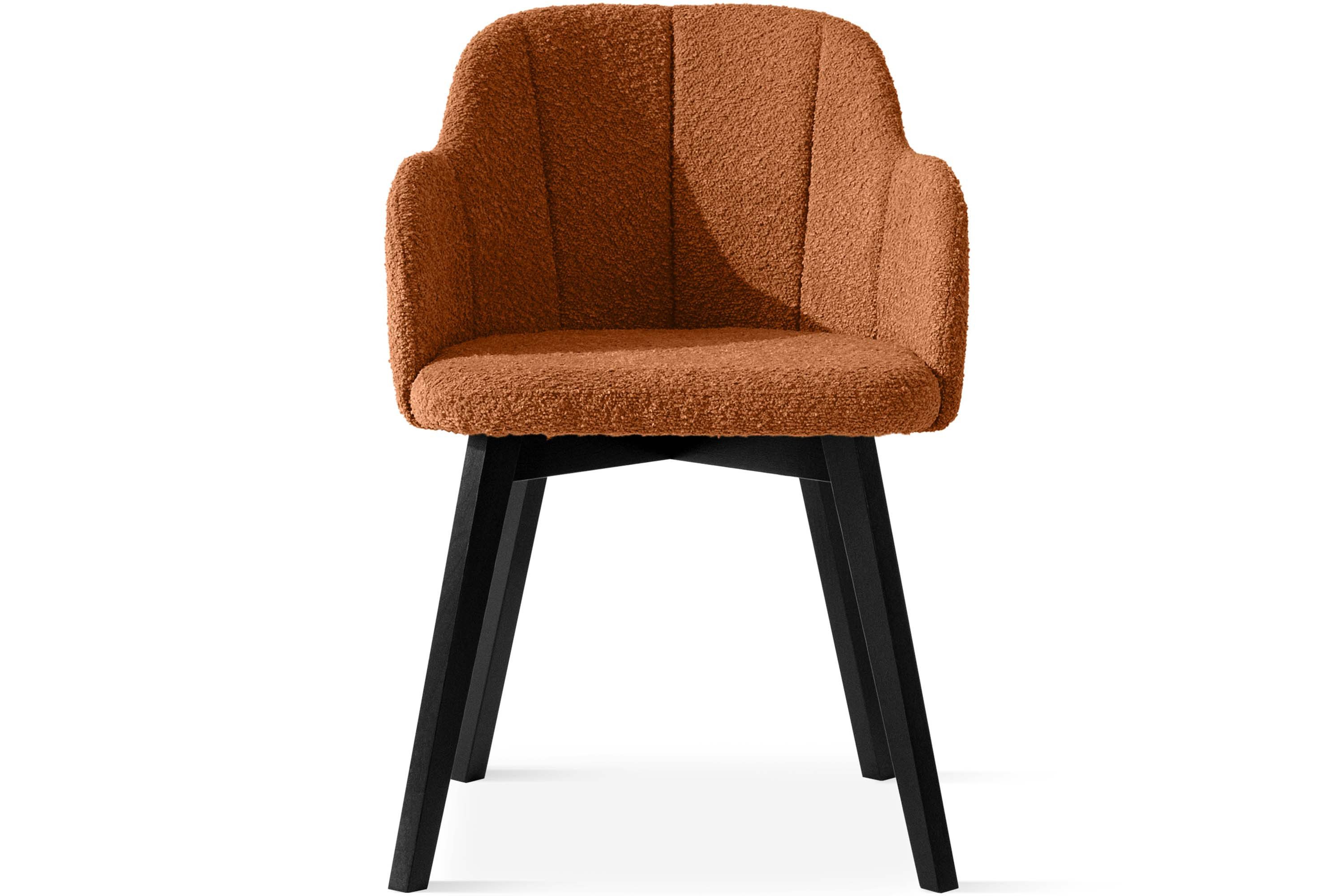 KONSIMO® Polsterstuhl LONIS Esszimmerstühle (2er Set), Loungesessel, hergestellt in der EU, (Boucléstoff, 2 St), superstabiler schwarz Buchenholzrahmen, Modern, mit Armlehnen