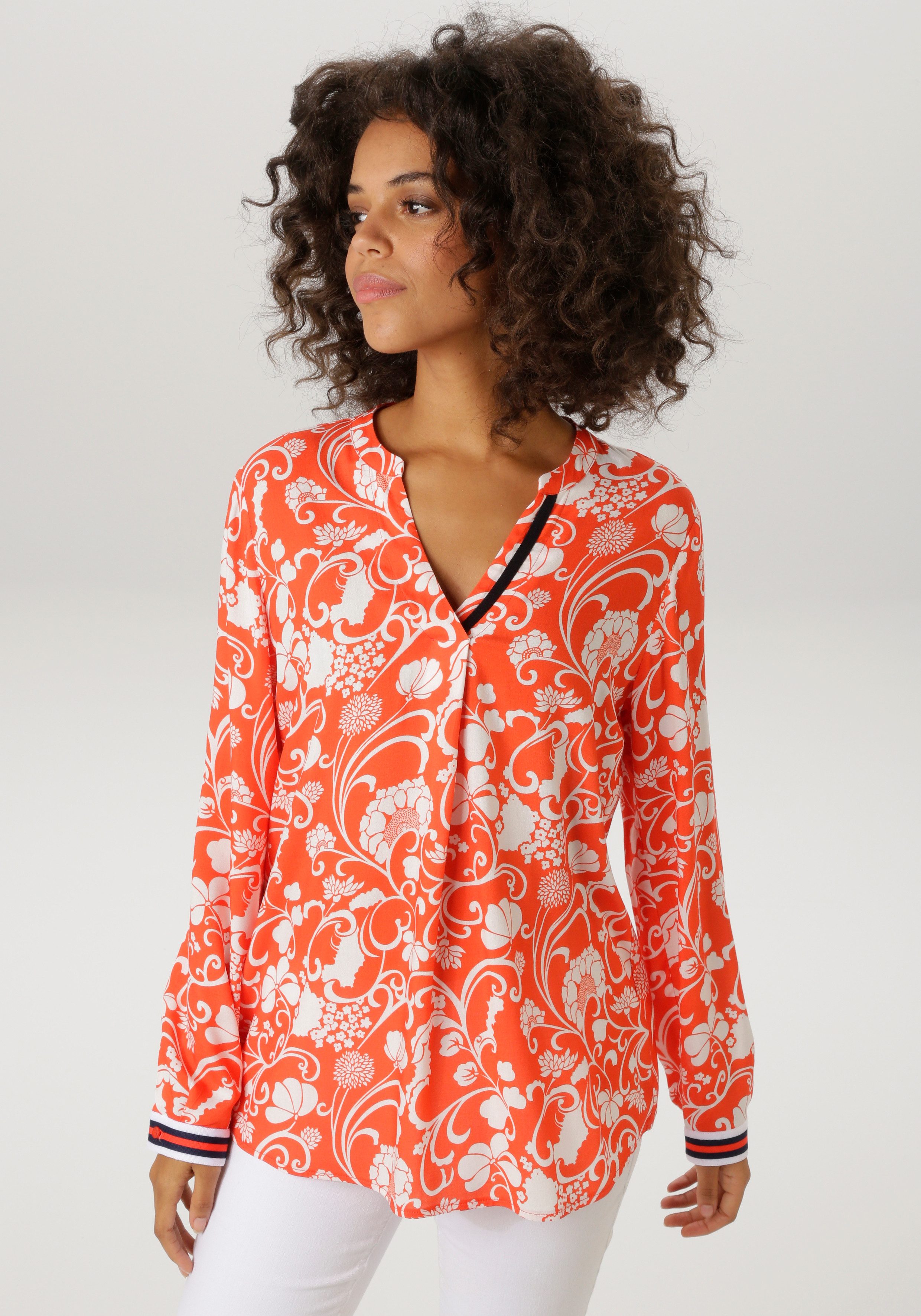 Aniston CASUAL Schlupfbluse mit fantasievollem, grafischen günstig online kaufen