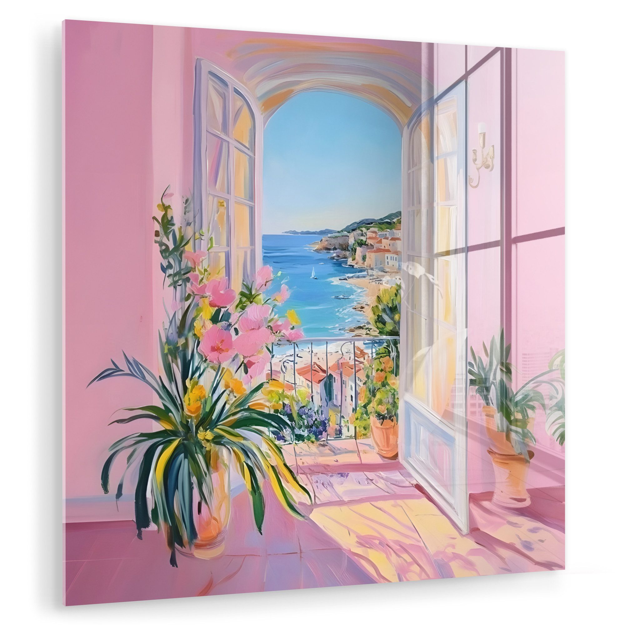 MuchoWow Acrylglasbild Rosa - Außen - günstig online kaufen