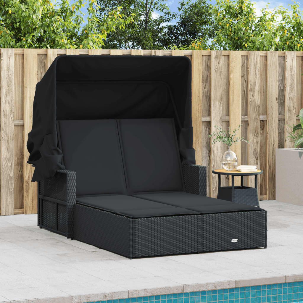 vidaXL Gartenliege Doppel-Sonnenliege mit Dach und günstig online kaufen
