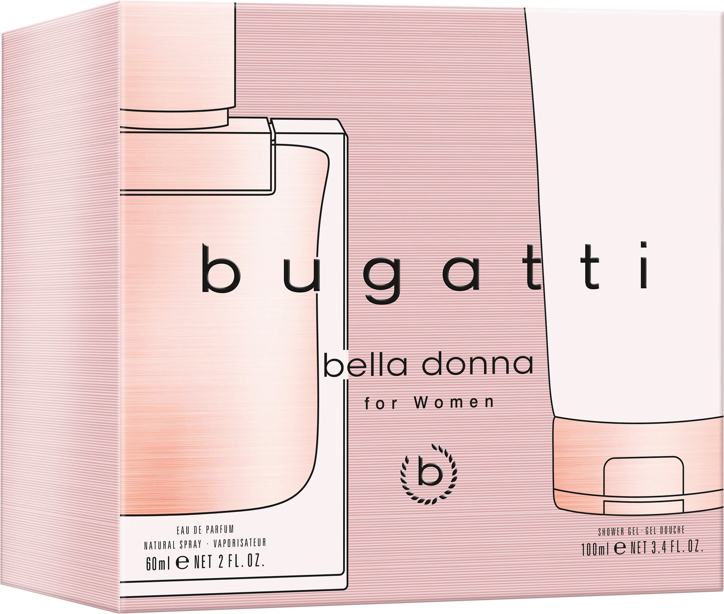 bugatti Duft-Set BUGATTI Bella Donna for her GP EdP 60 ml + 100 ml SG, 2-tlg., mit zeitlosem Stil