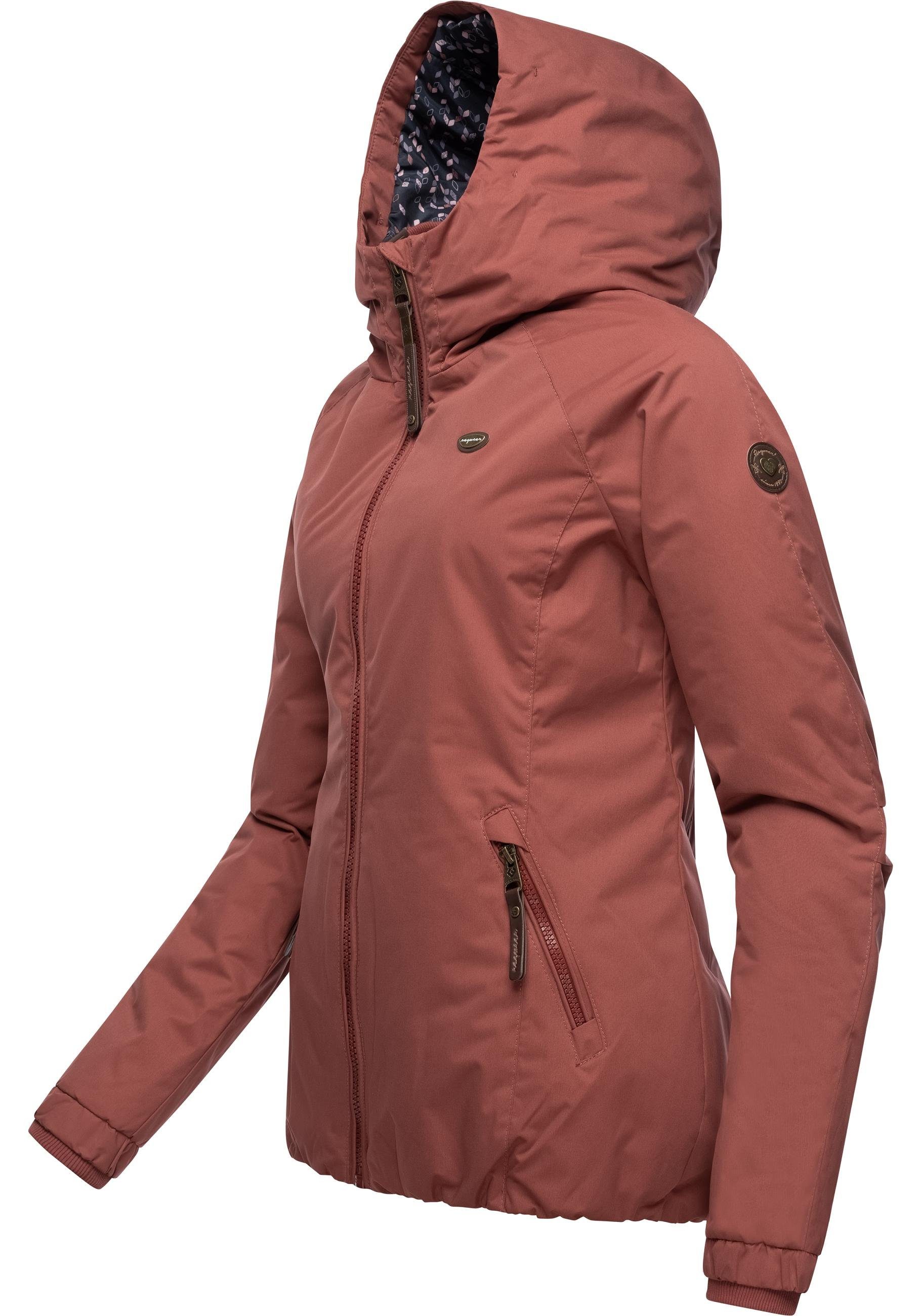 Ragwear Winterjacke wasserdichte terrakotta Winter Outdoorjacke Winter mit Kapuze für den Dizzie